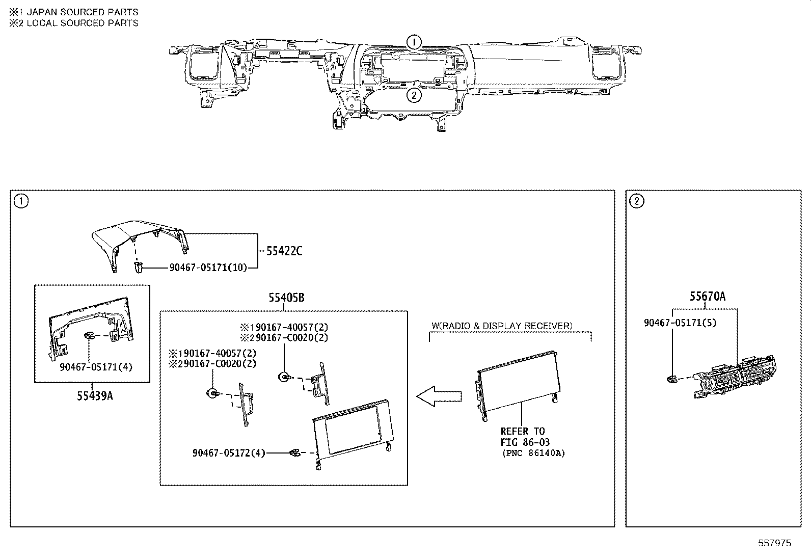 55405-0R090 PANEL SUB-ASSY, INSTRUMENT CLUSTER FINISH, CENTER product image