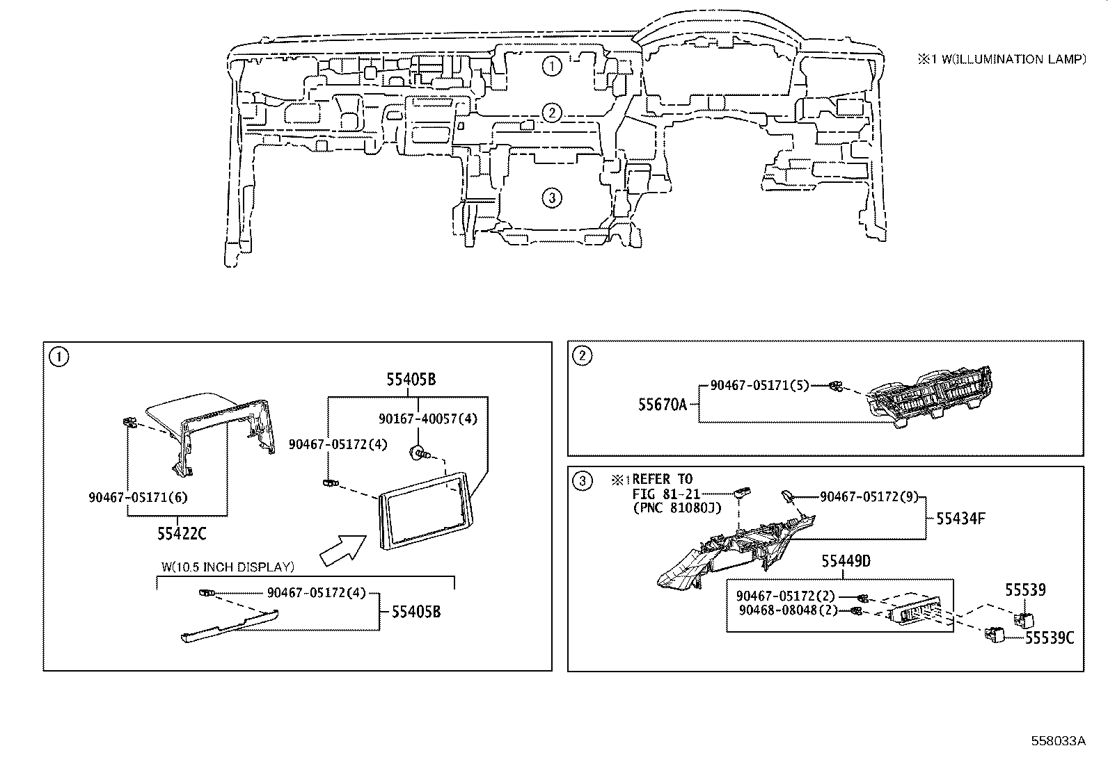 55405-12G30 PANEL SUB-ASSY, INSTRUMENT CLUSTER FINISH, CENTER product image