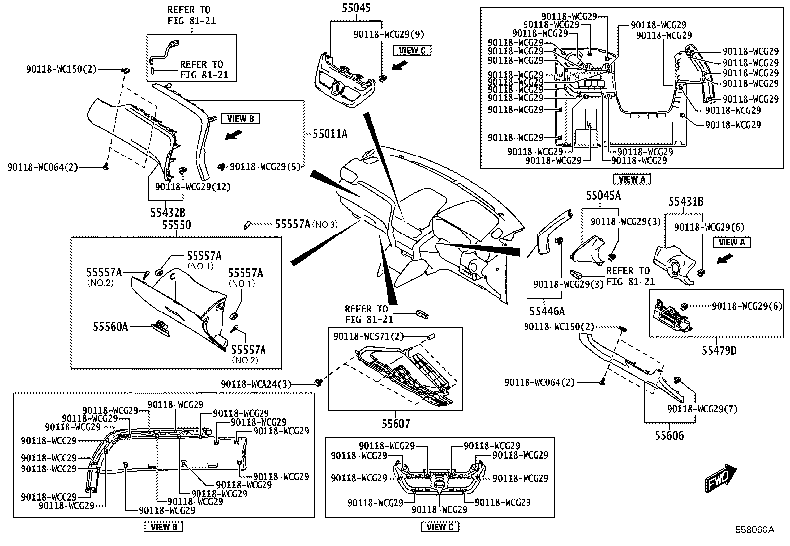 55405-WC015 PANEL SUB-ASSY, INSTRUMENT CLUSTER FINISH, CENTER product image