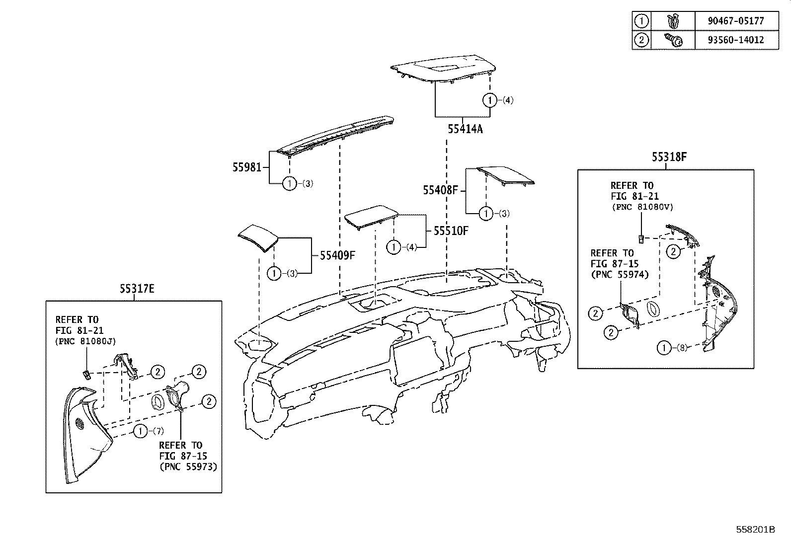 55306-48210 BRACE SUB-ASSY, INSTRUMENT PANEL, NO.1 product image