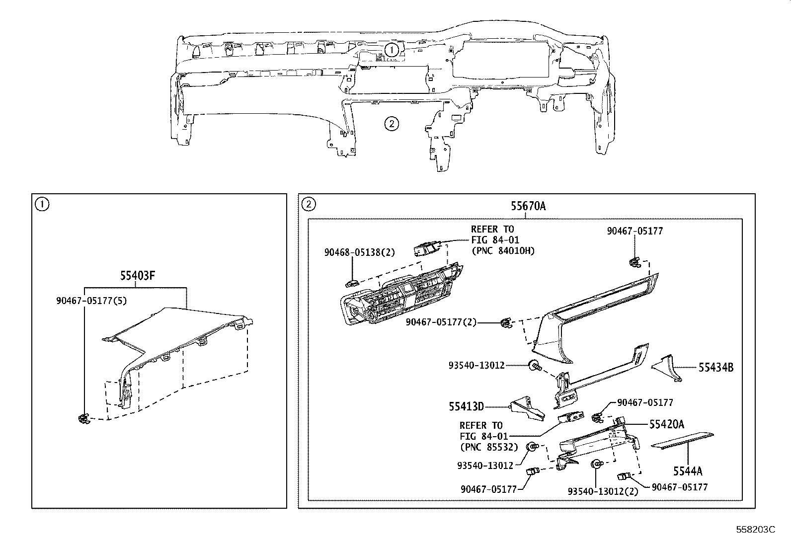 55306-48210 BRACE SUB-ASSY, INSTRUMENT PANEL, NO.1 product image