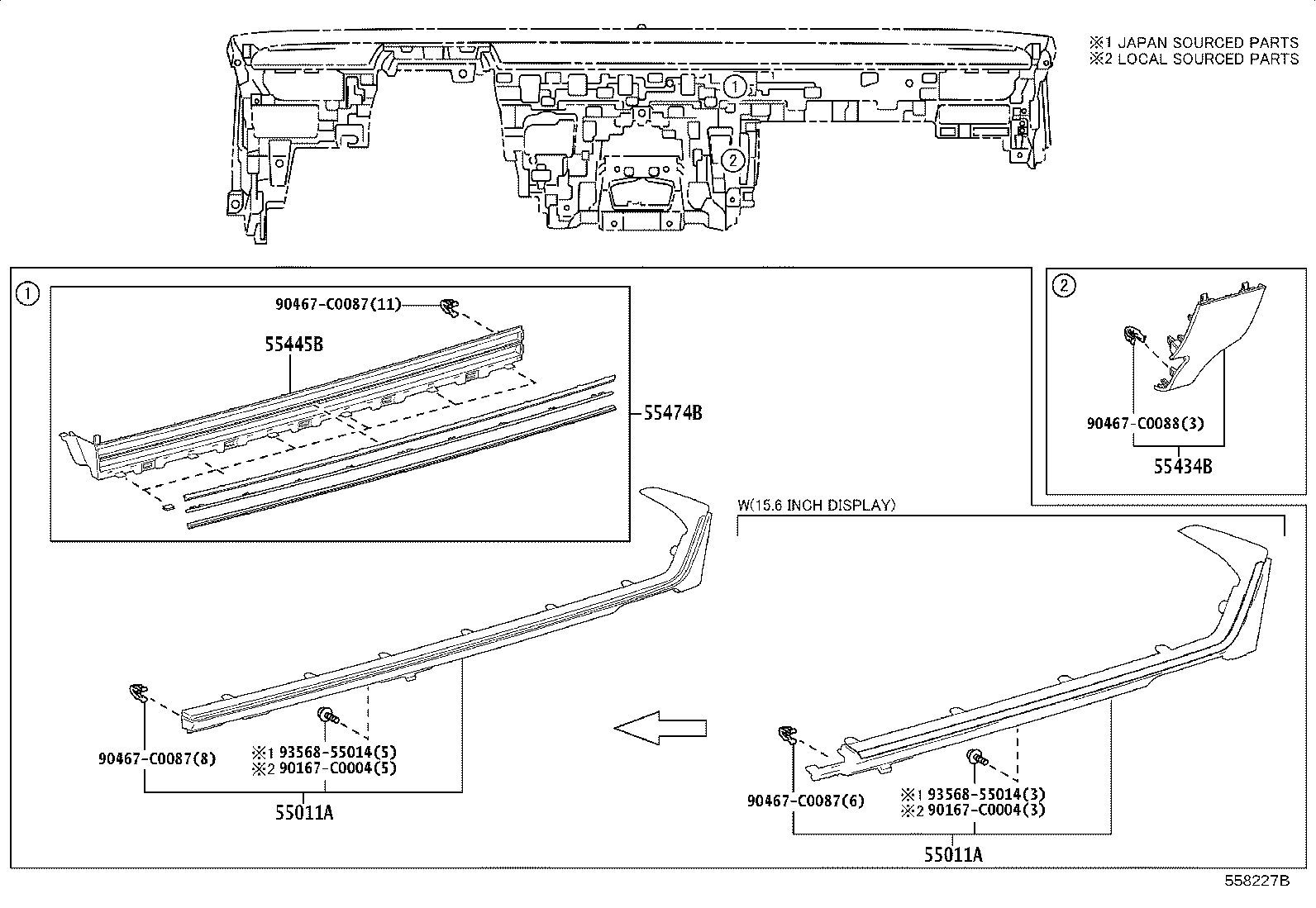 55054-06030 STOPPER SUB-ASSY, GLOVE COMPARTMENT DOOR product image