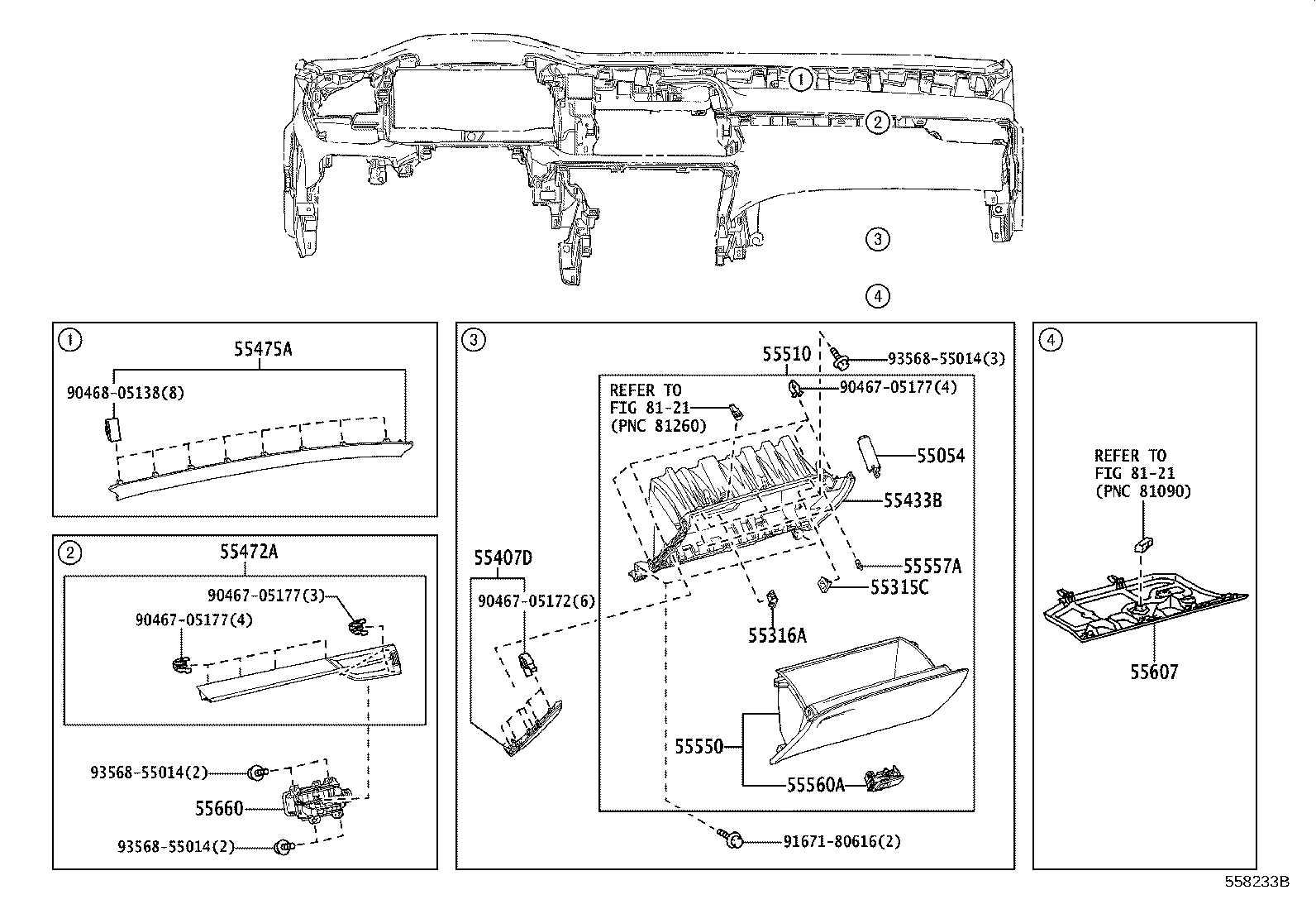 55306-48210 BRACE SUB-ASSY, INSTRUMENT PANEL, NO.1 product image