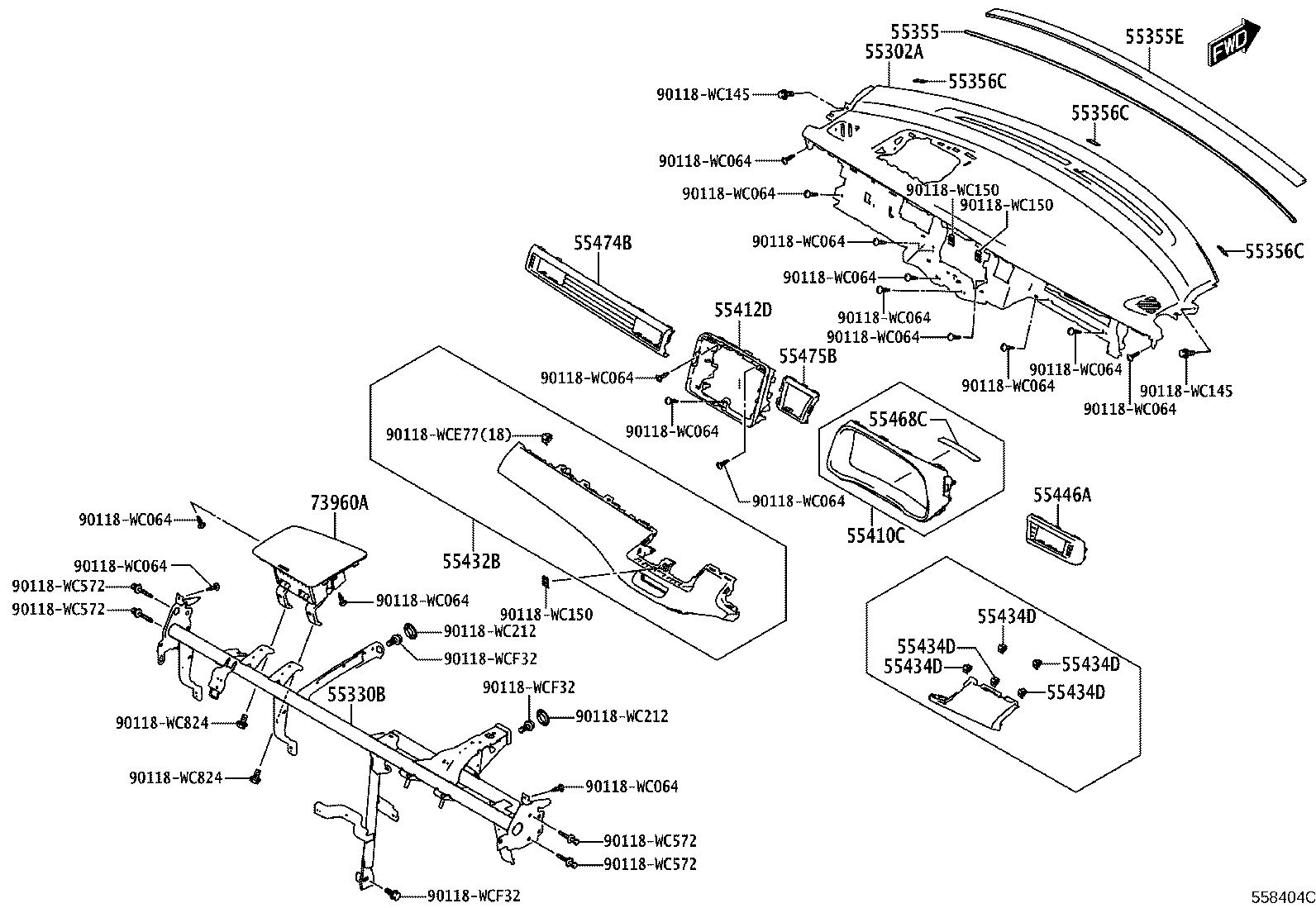 55302-WC017 PANEL SUB-ASSY, INSTRUMENT, UPPER product image