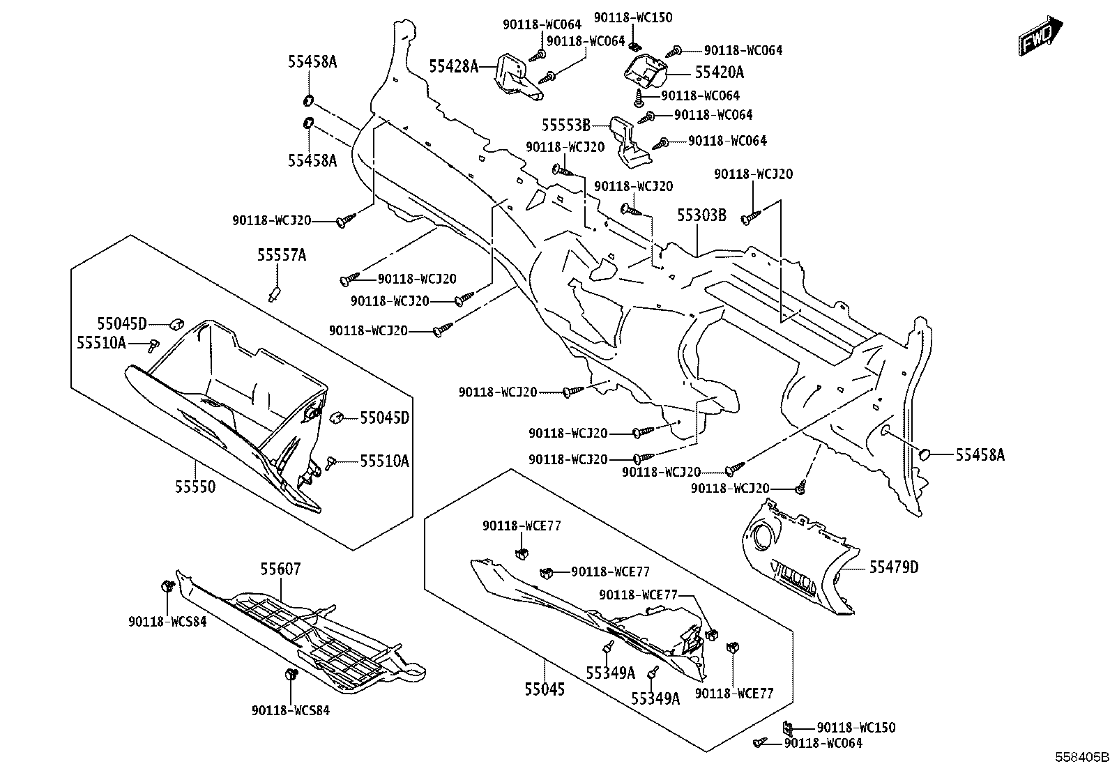 55302-WC017 PANEL SUB-ASSY, INSTRUMENT, UPPER product image