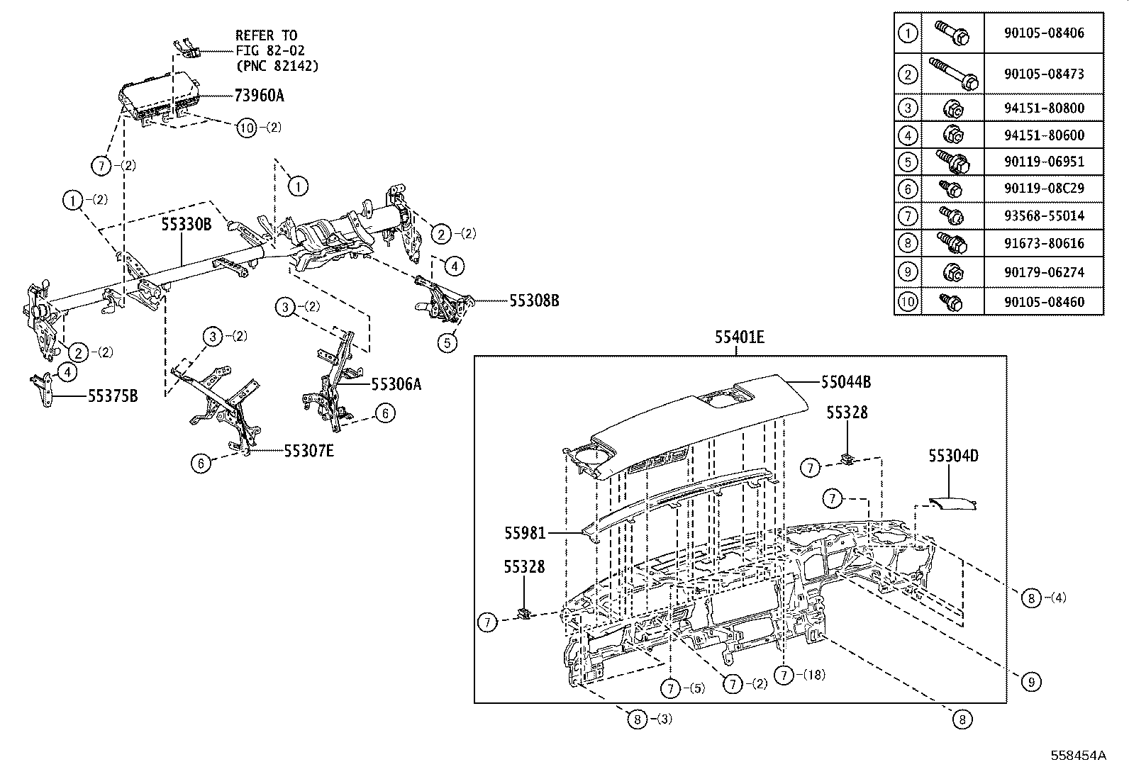 55044-11010-J0 PANEL SUB-ASSY, INSTRUMENT PANEL FINISH, UPPER product image