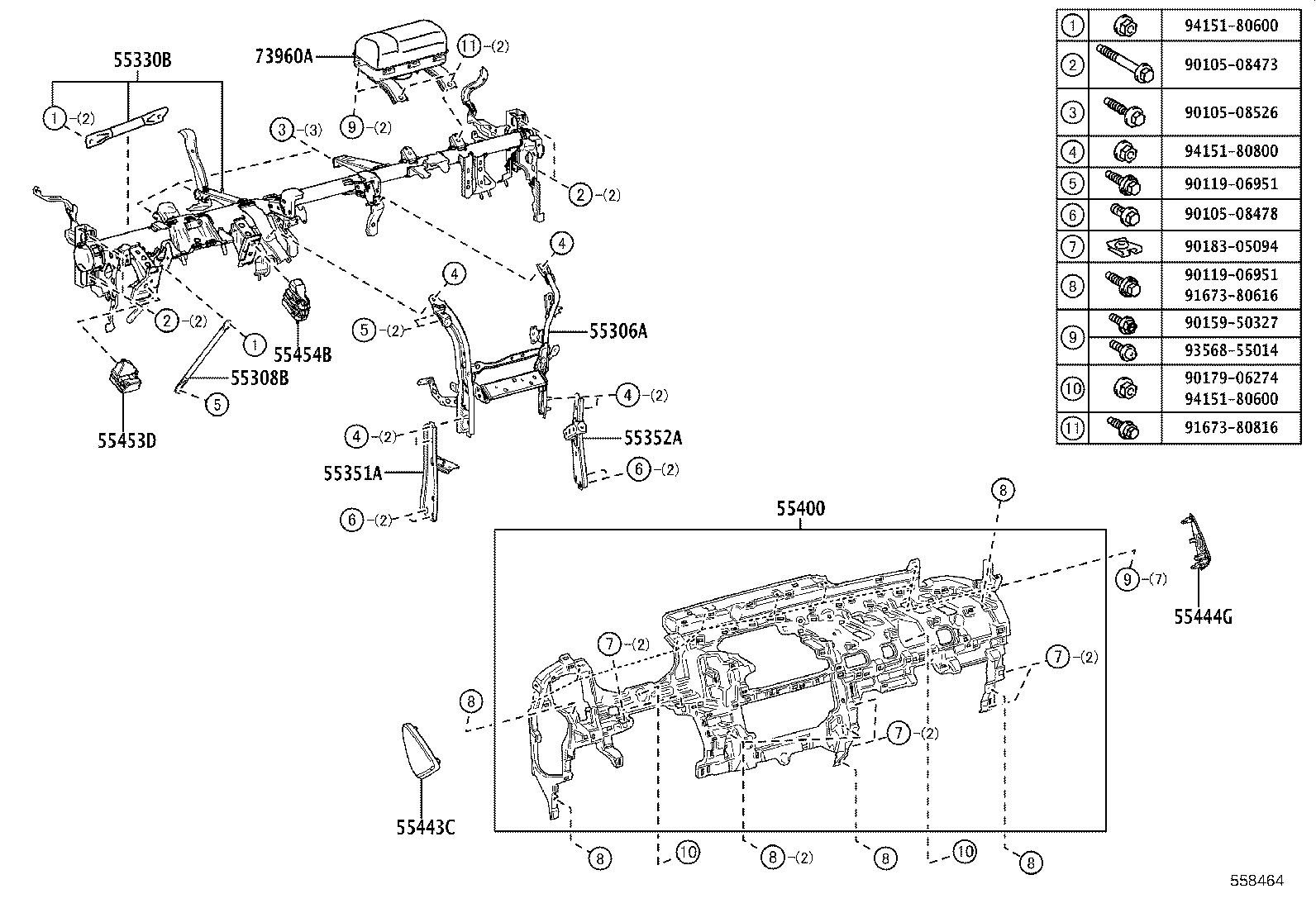 55405-V2010 PANEL SUB-ASSY, INSTRUMENT CLUSTER FINISH, CENTER product image