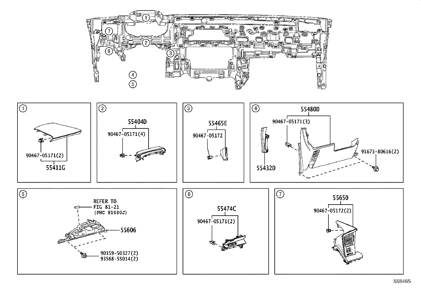 55405-V2010 PANEL SUB-ASSY, INSTRUMENT CLUSTER FINISH, CENTER product image
