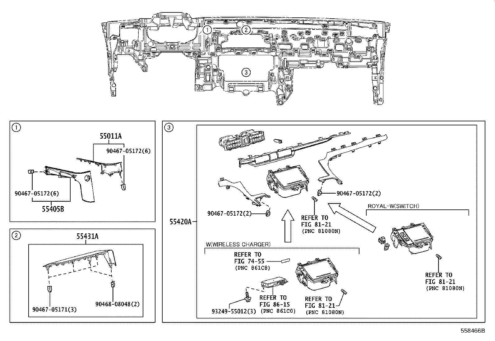 55405-V2010 PANEL SUB-ASSY, INSTRUMENT CLUSTER FINISH, CENTER product image