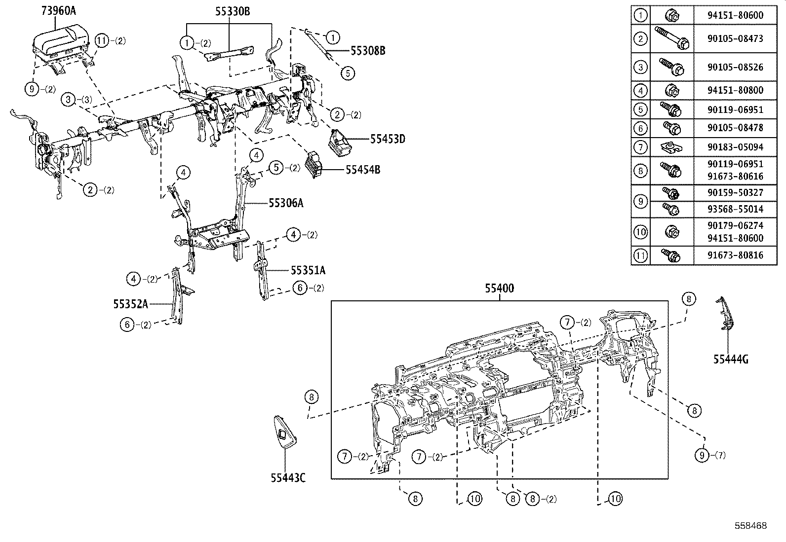 55405-V2010 PANEL SUB-ASSY, INSTRUMENT CLUSTER FINISH, CENTER product image