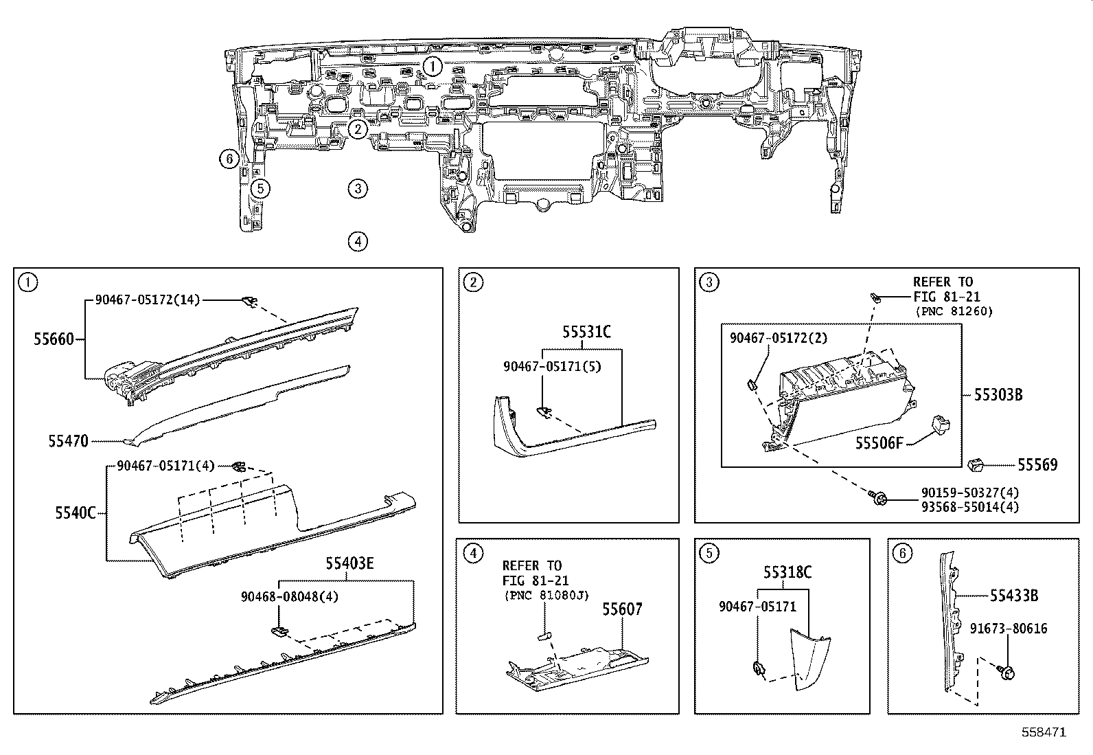 55405-V2010 PANEL SUB-ASSY, INSTRUMENT CLUSTER FINISH, CENTER product image