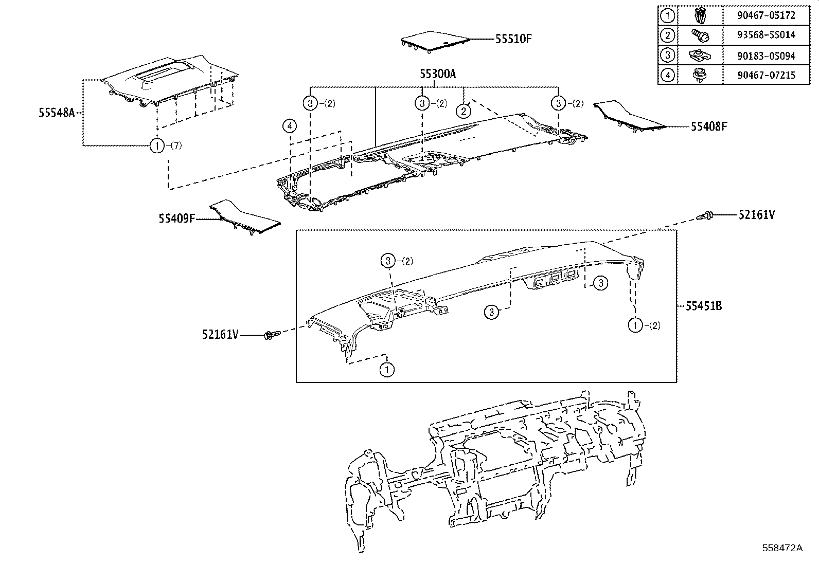55405-V2010 PANEL SUB-ASSY, INSTRUMENT CLUSTER FINISH, CENTER product image