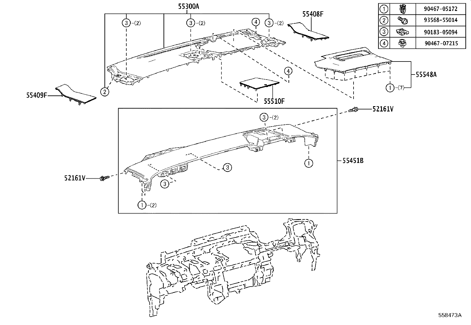 55405-V2010 PANEL SUB-ASSY, INSTRUMENT CLUSTER FINISH, CENTER product image