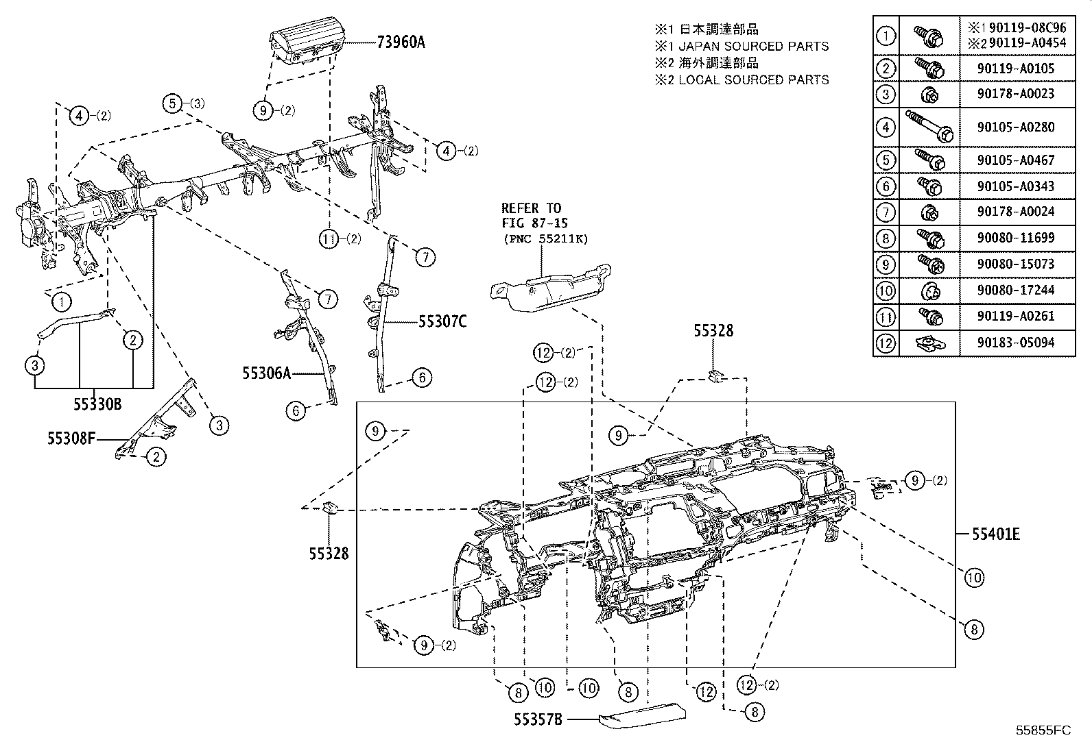 55302-0E010-C0 PANEL SUB-ASSY, INSTRUMENT, UPPER product image