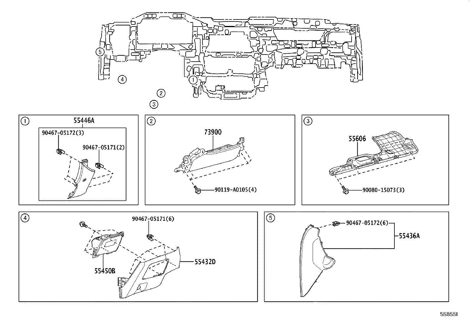 55302-0E010-C0 PANEL SUB-ASSY, INSTRUMENT, UPPER product image
