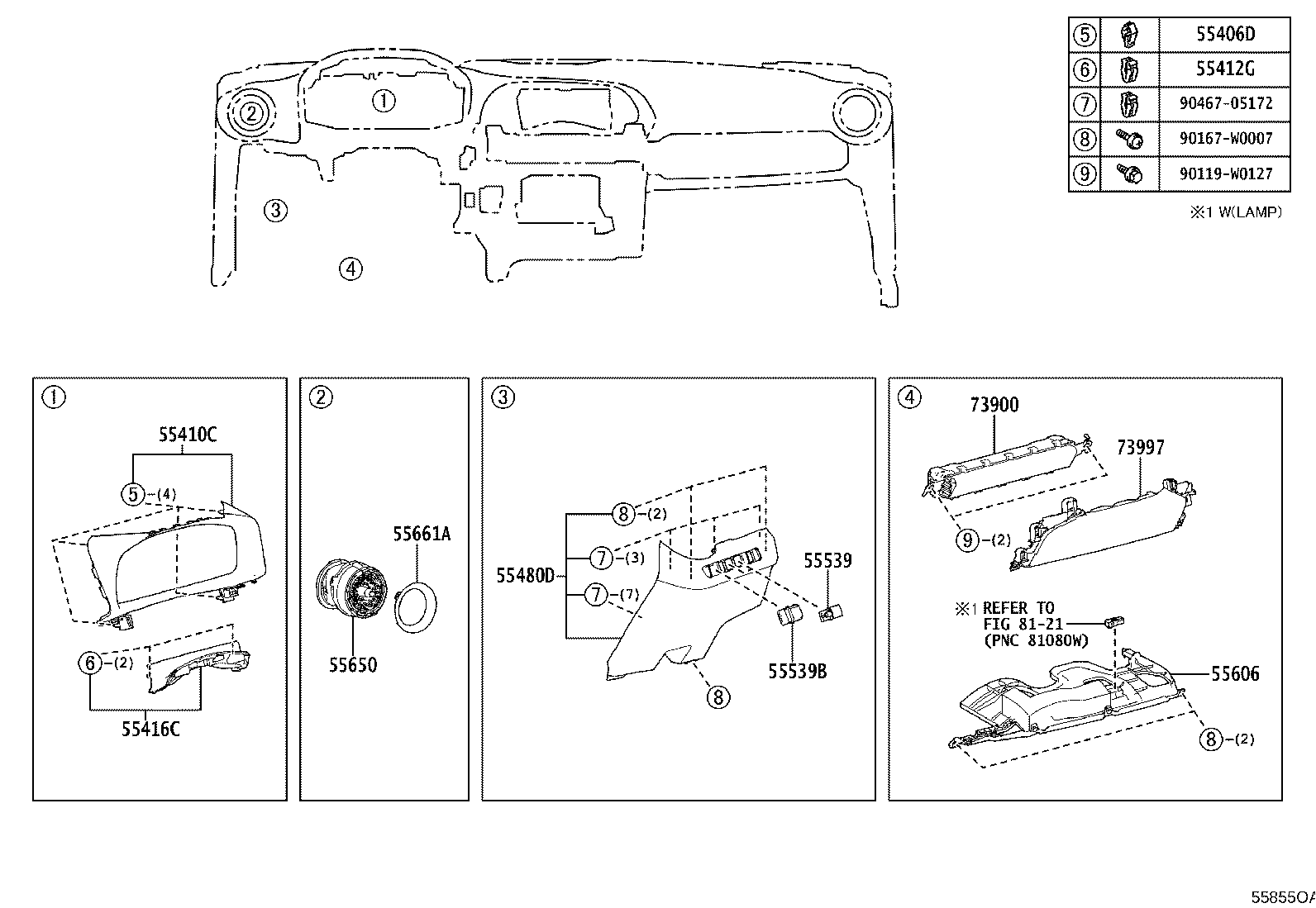 55041-F4010 DOOR SUB-ASSY, INSTRUMENT PANEL BOX, NO.1 product image