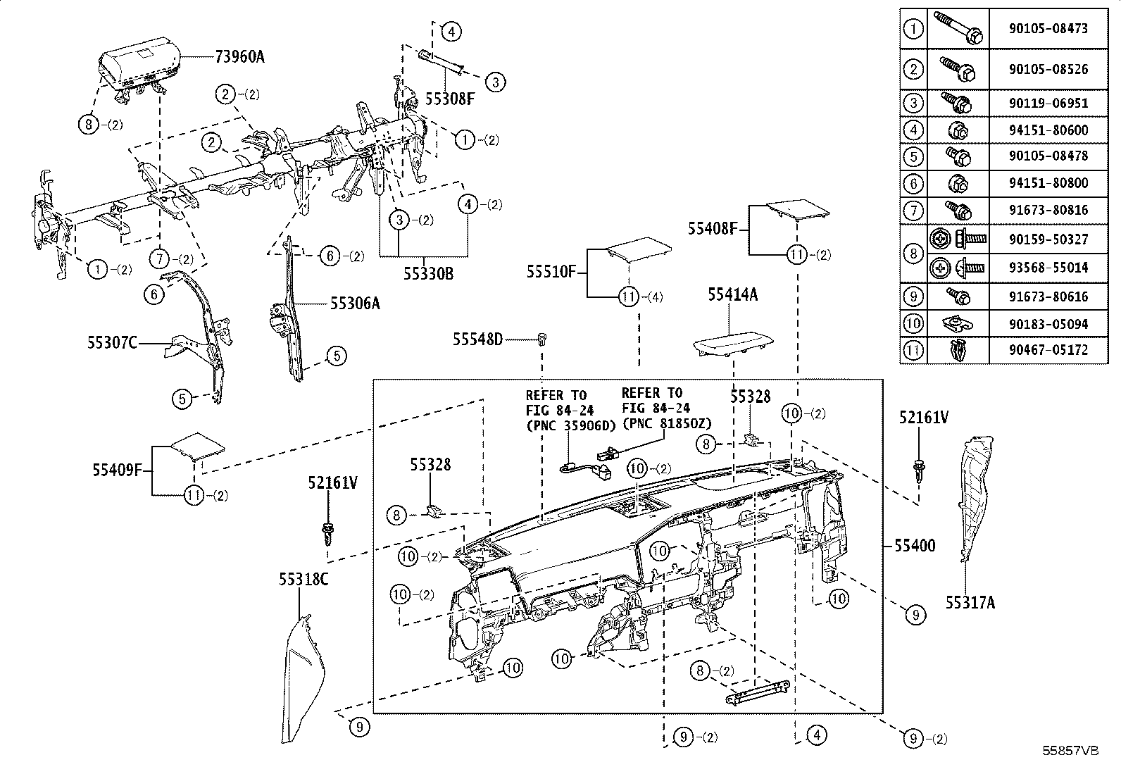 55328-10040 PIN, INSTRUMENT PANEL, NO.1 product image