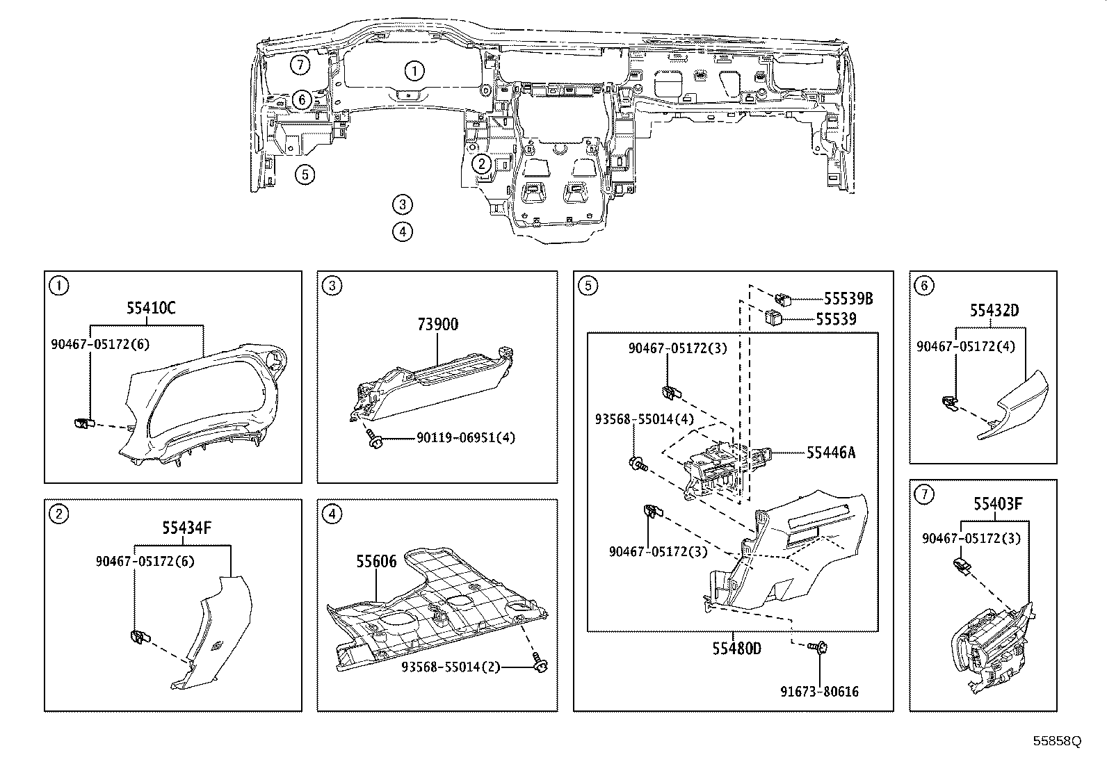 55302-52270-C0 PANEL SUB-ASSY, INSTRUMENT, UPPER product image