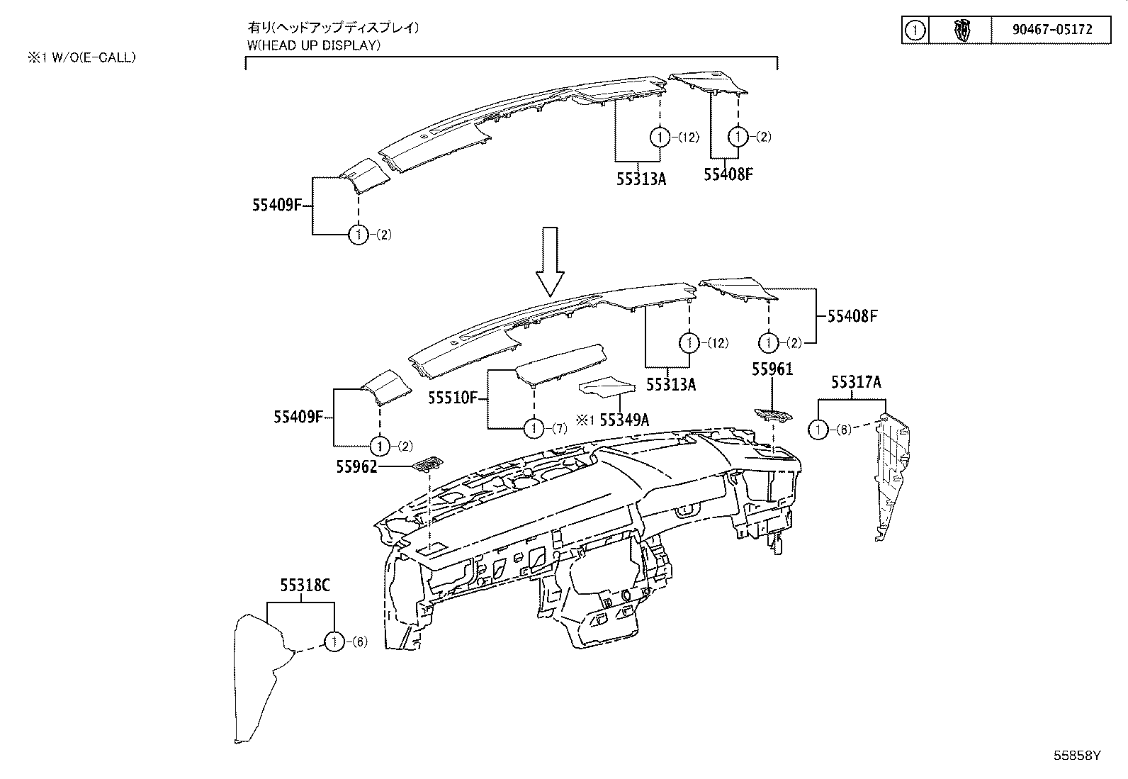 55302-52270-C0 PANEL SUB-ASSY, INSTRUMENT, UPPER product image