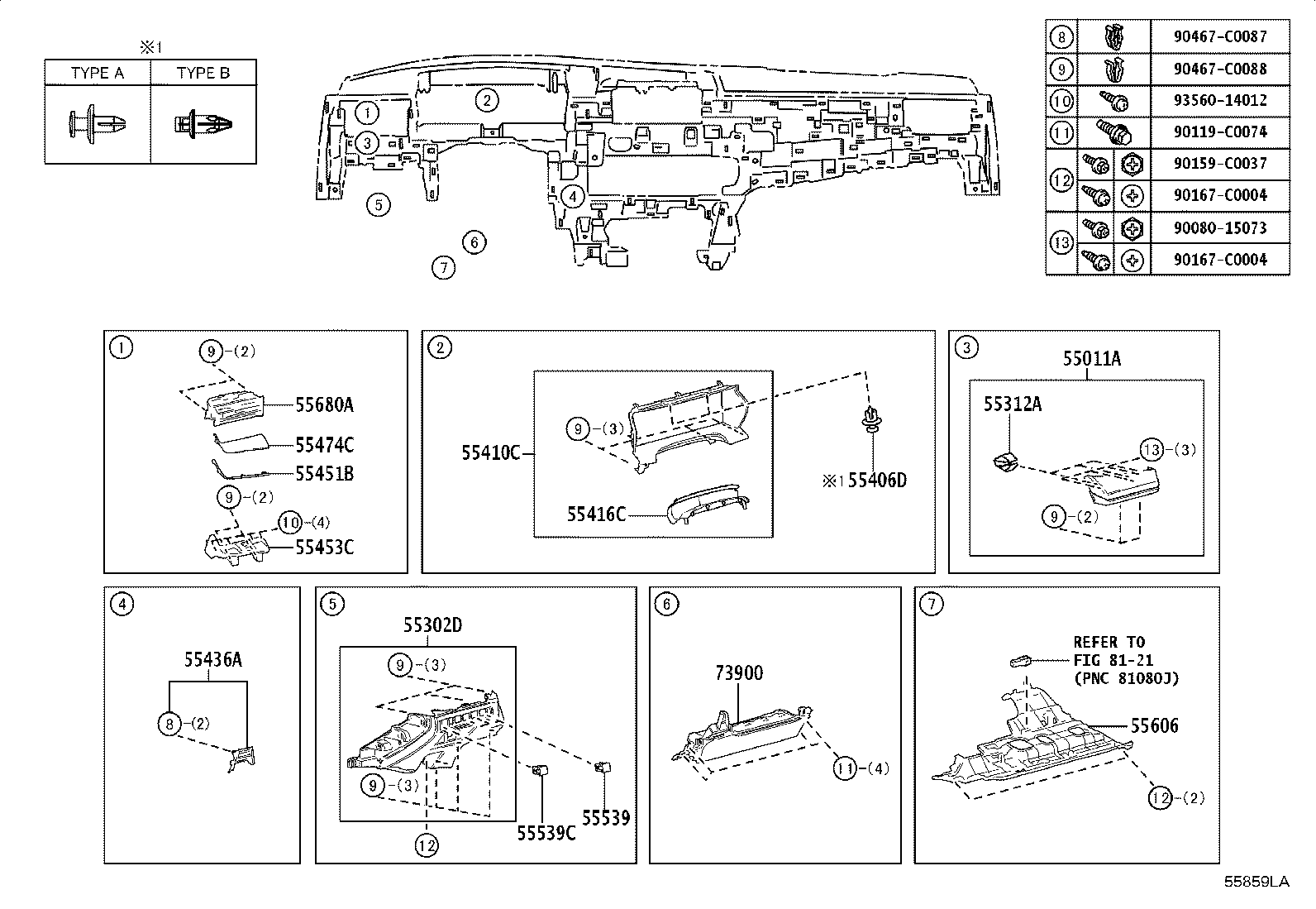 55307-06280 BRACE SUB-ASSY, INSTRUMENT PANEL, NO.2 product image