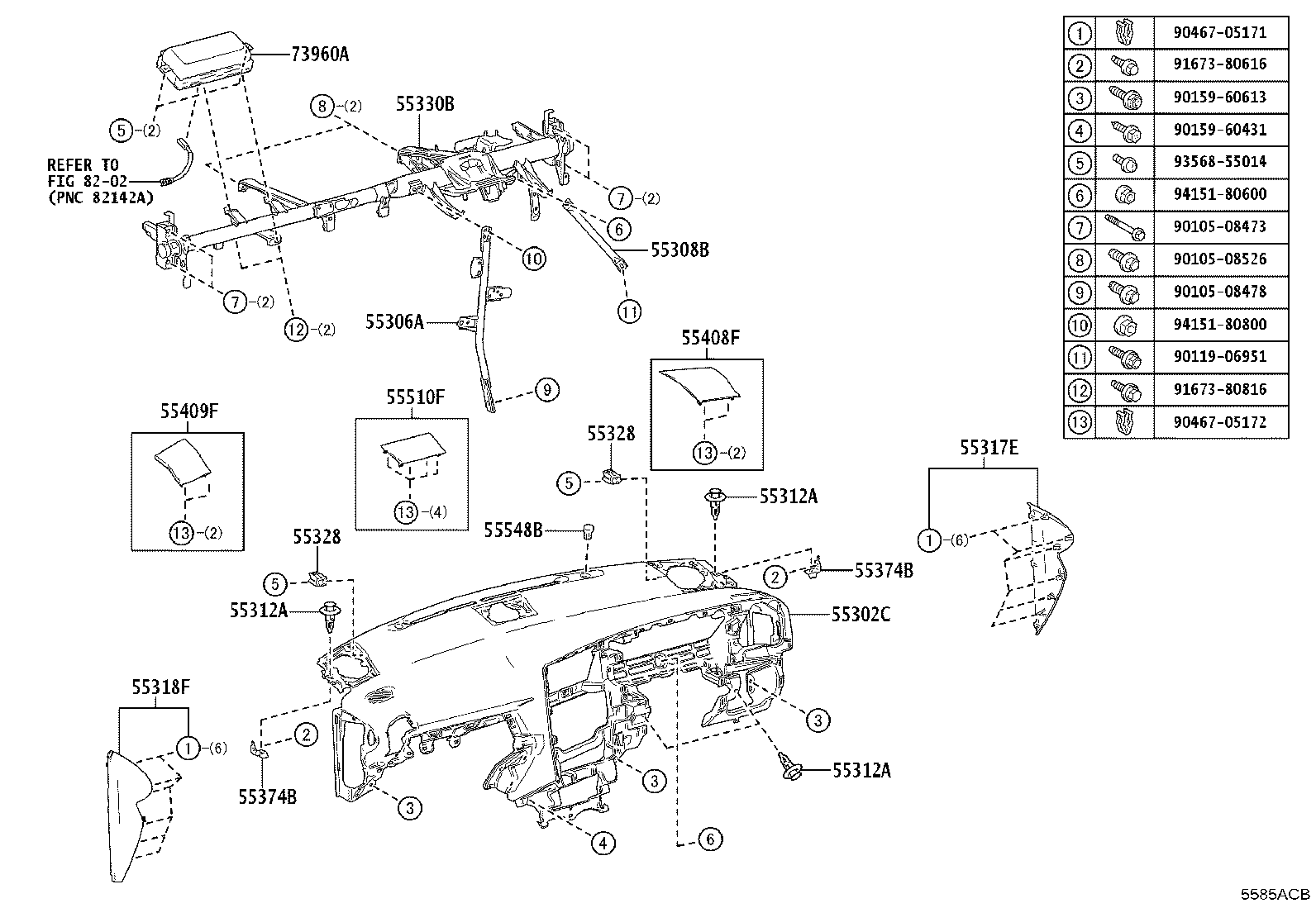 55405-K0010 PANEL SUB-ASSY, INSTRUMENT CLUSTER FINISH, CENTER product image