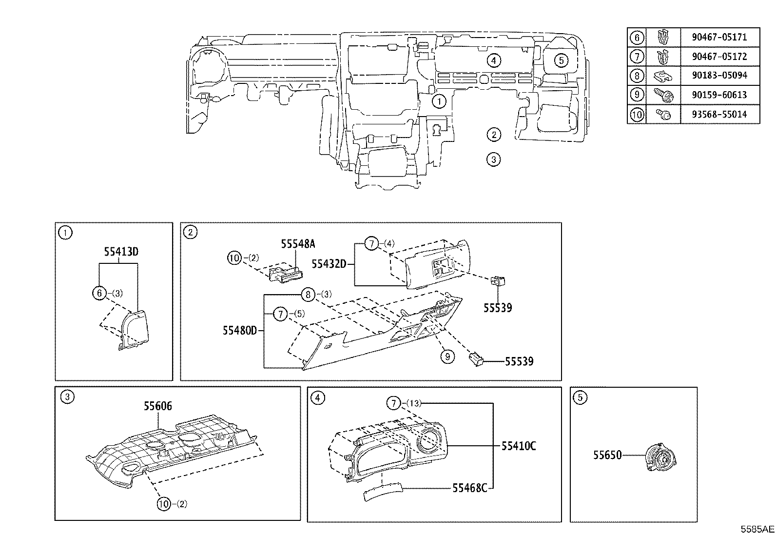 55405-K0010 PANEL SUB-ASSY, INSTRUMENT CLUSTER FINISH, CENTER product image