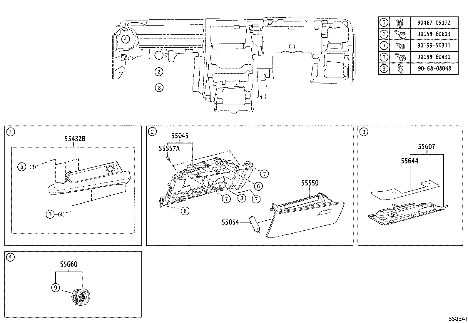 55405-K0010 PANEL SUB-ASSY, INSTRUMENT CLUSTER FINISH, CENTER product image