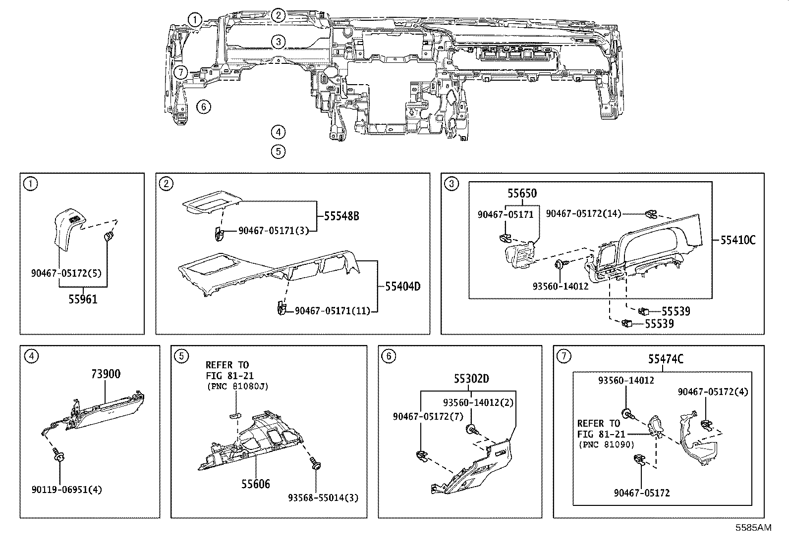 55306-30380 BRACE SUB-ASSY, INSTRUMENT PANEL, NO.1 product image