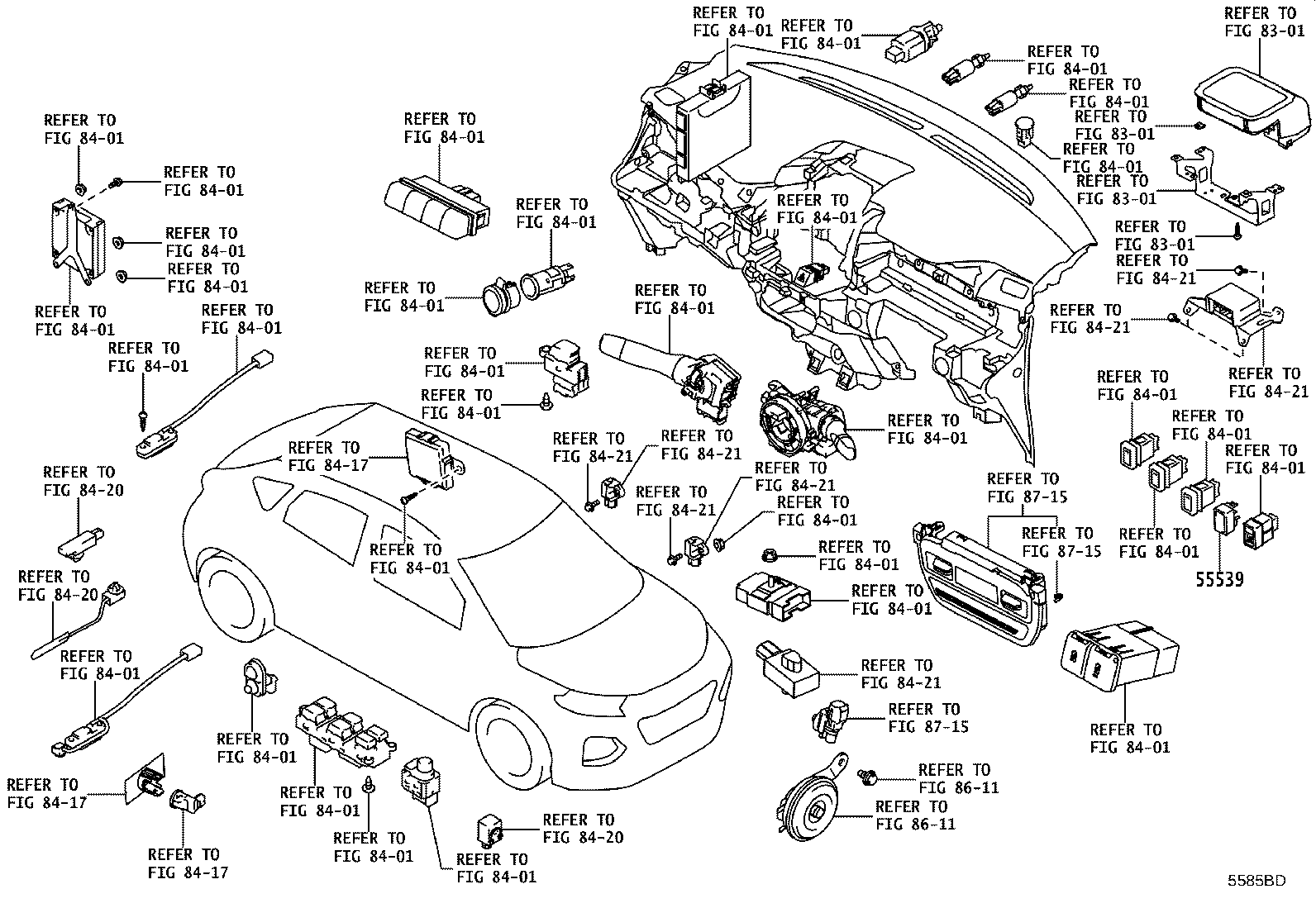 55476-WC003 GARNISH, INSTRUMENT CLUSTER FINISH PANEL, LOWER product image