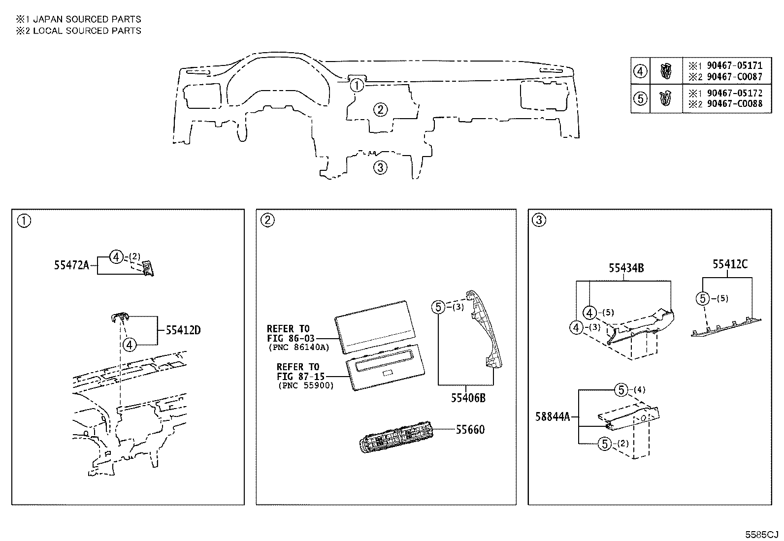 55405-07050 PANEL SUB-ASSY, INSTRUMENT CLUSTER FINISH, CENTER product image