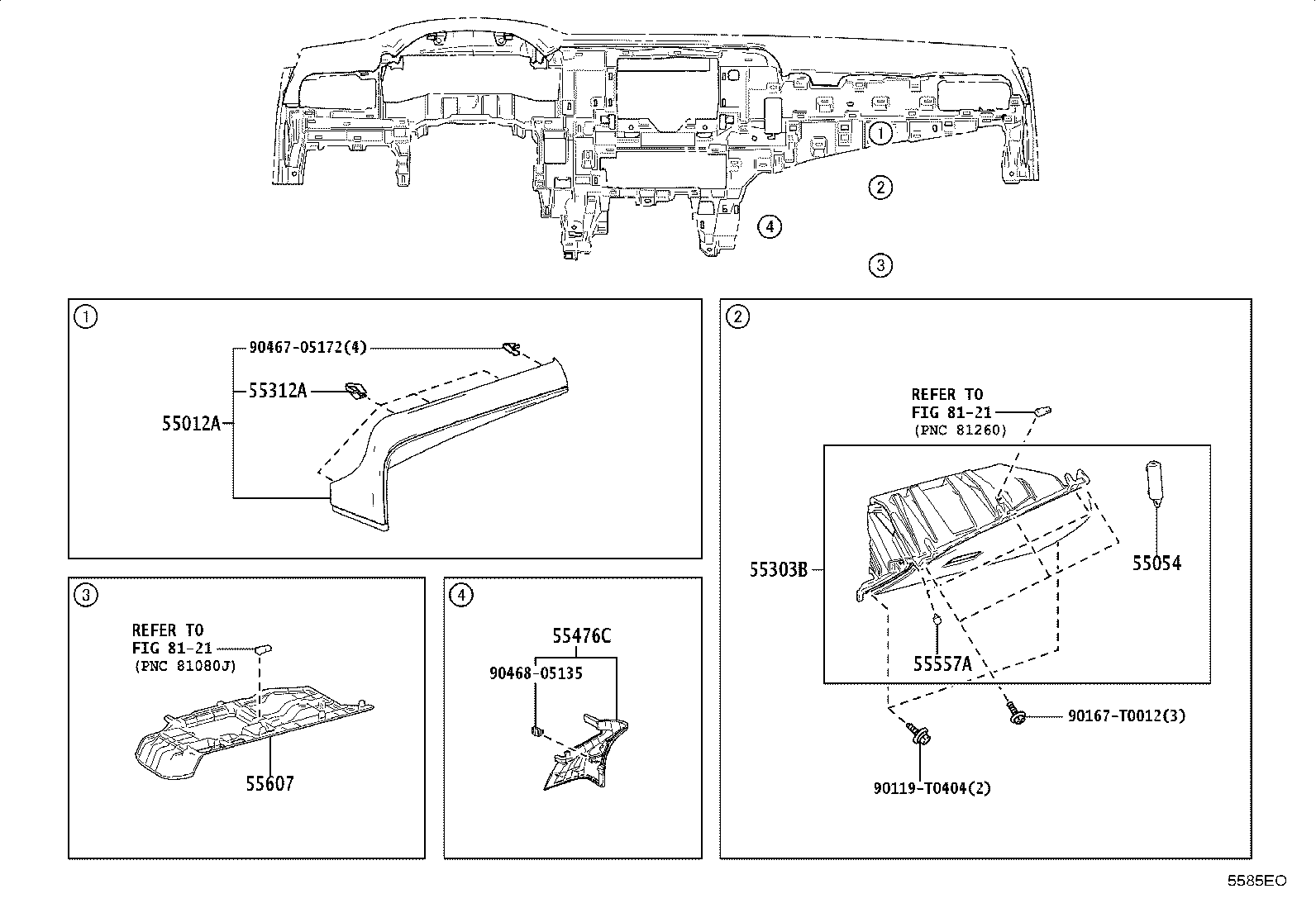 55405-06330-C0 PANEL SUB-ASSY, INSTRUMENT CLUSTER FINISH, CENTER product image