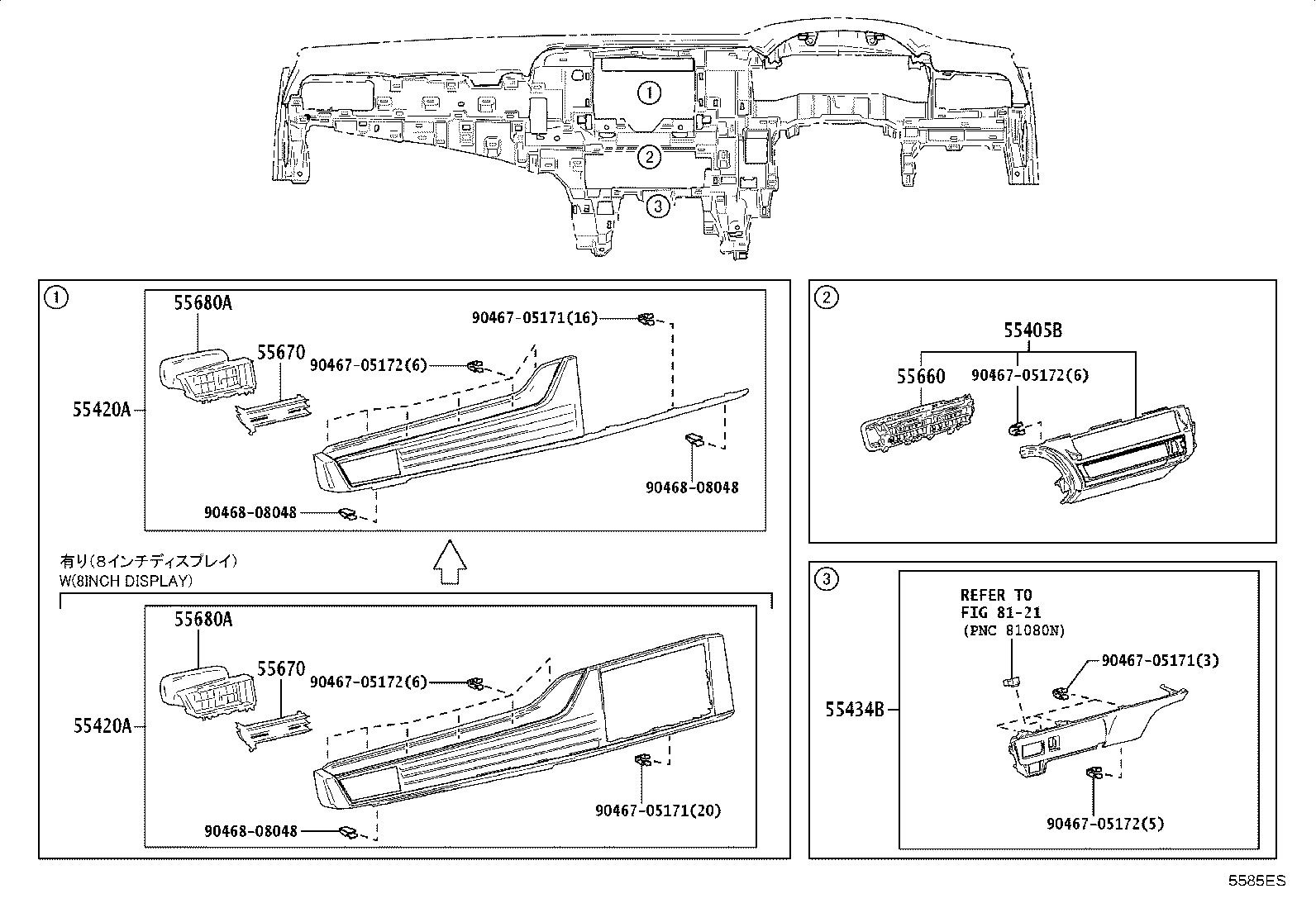 55405-06330-C0 PANEL SUB-ASSY, INSTRUMENT CLUSTER FINISH, CENTER product image