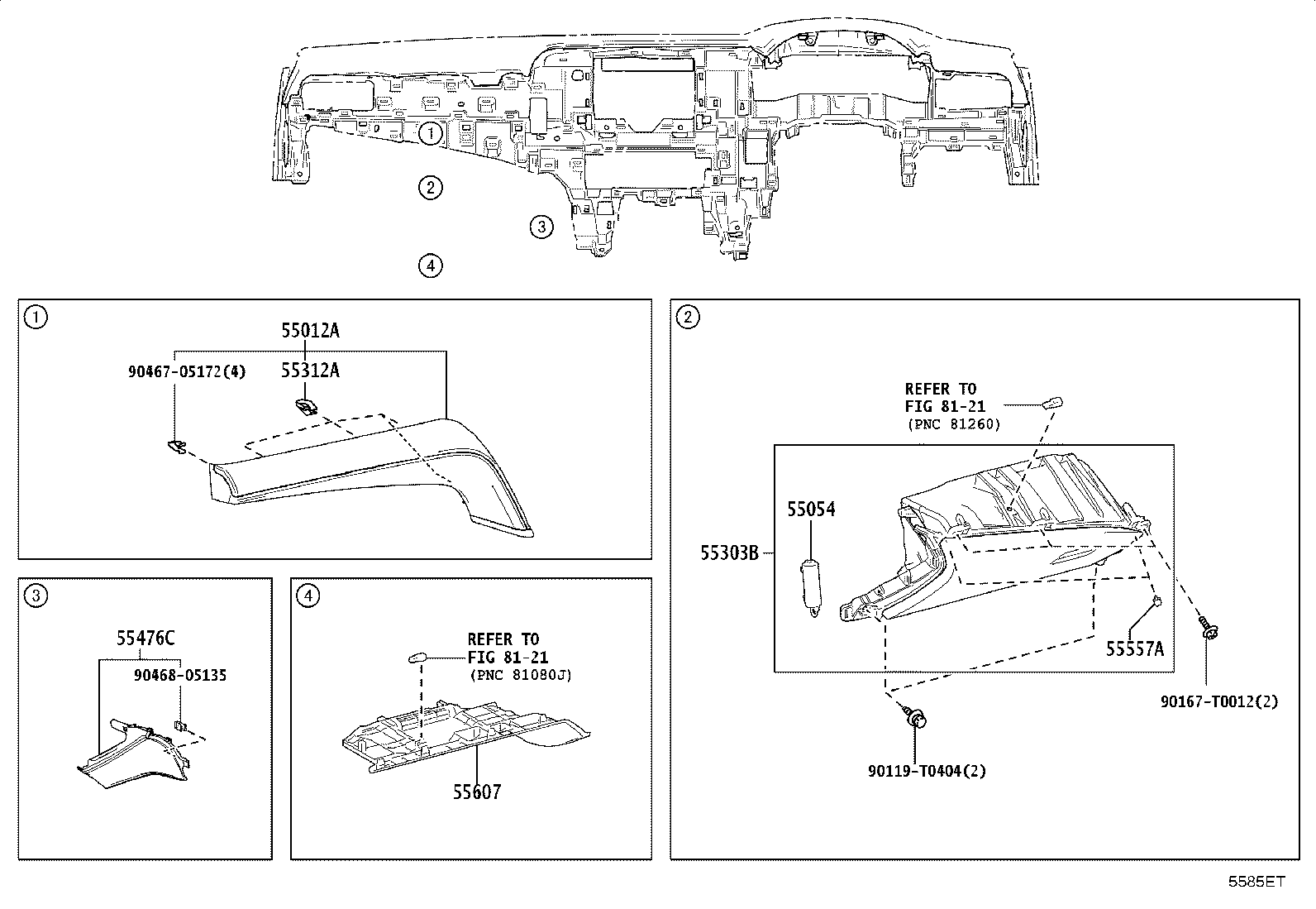 55405-06330-C0 PANEL SUB-ASSY, INSTRUMENT CLUSTER FINISH, CENTER product image
