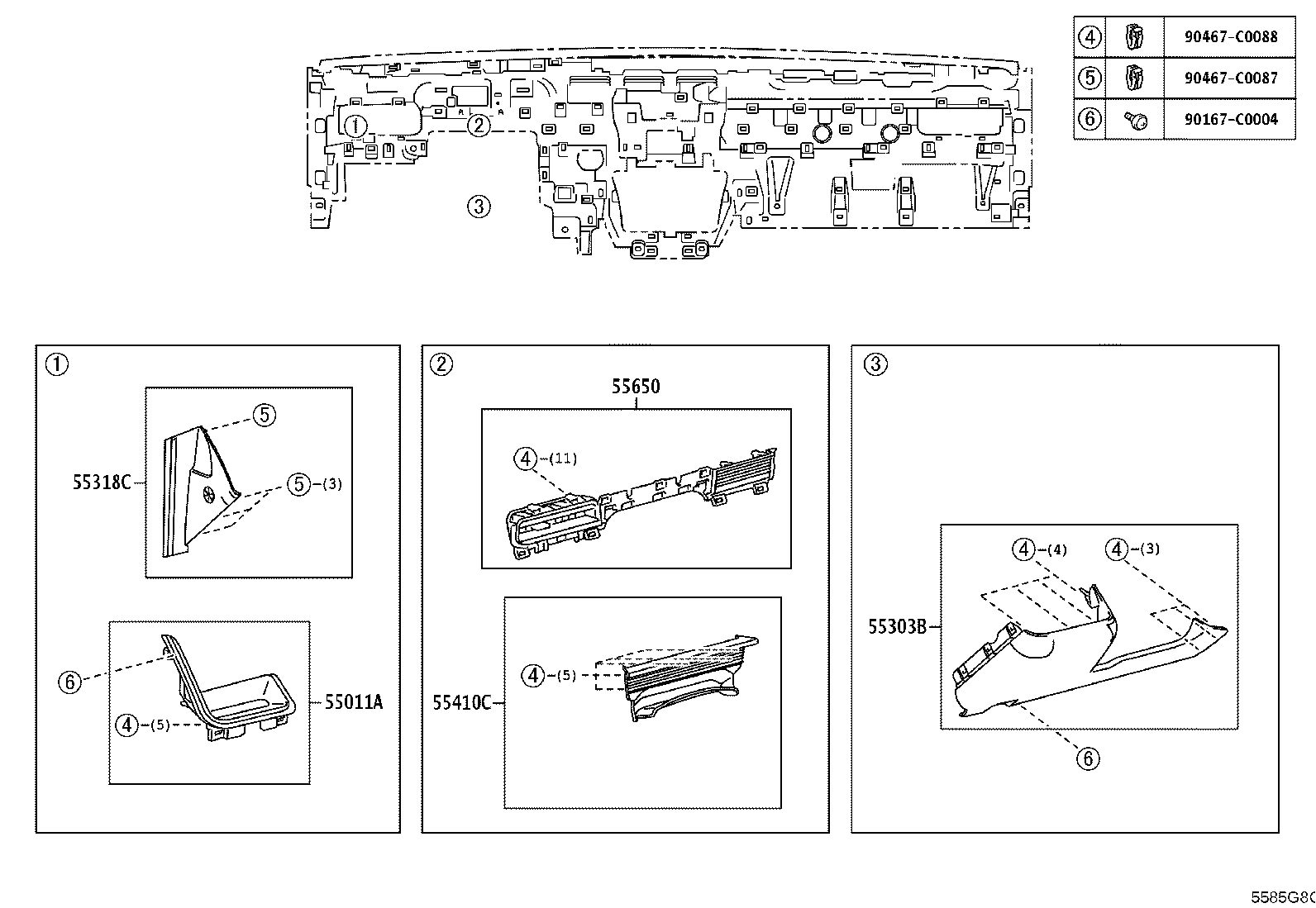 55349-YL020 CUSHION, INSTRUMENT PANEL product image