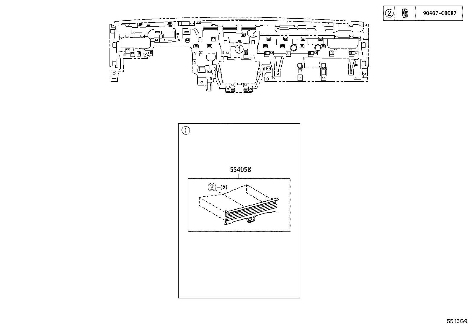 55349-YL020 CUSHION, INSTRUMENT PANEL product image