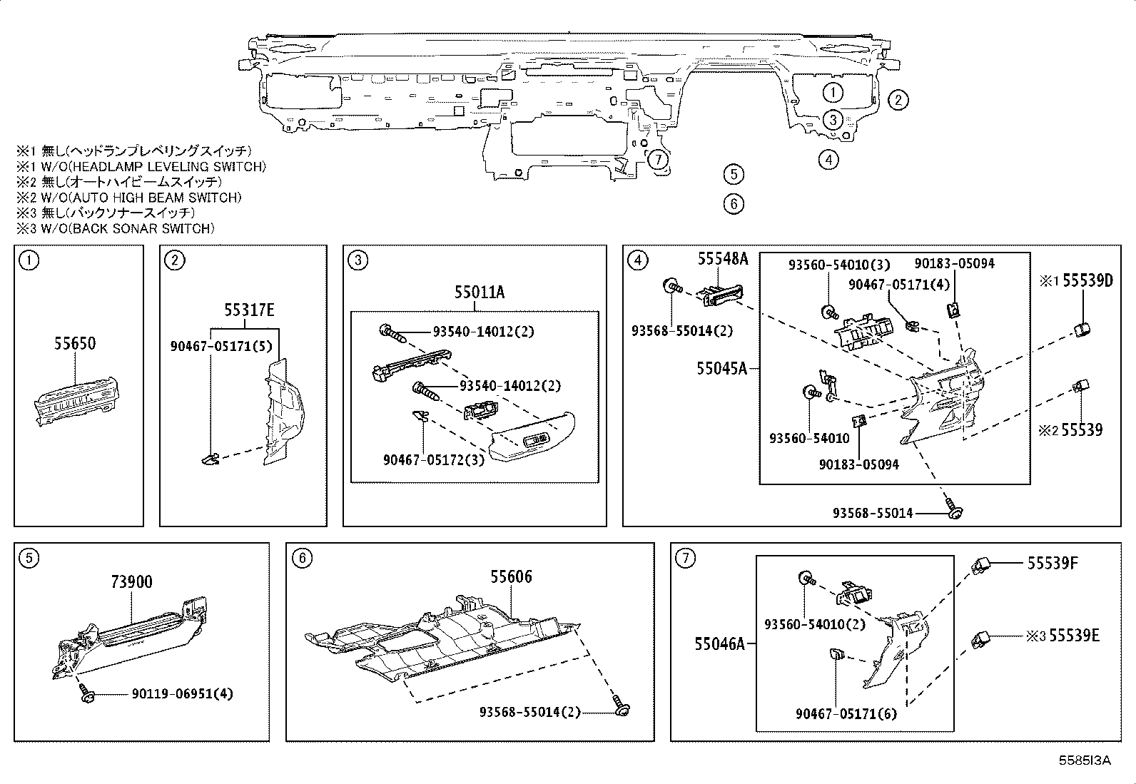 55405-42070 PANEL SUB-ASSY, INSTRUMENT CLUSTER FINISH, CENTER product image