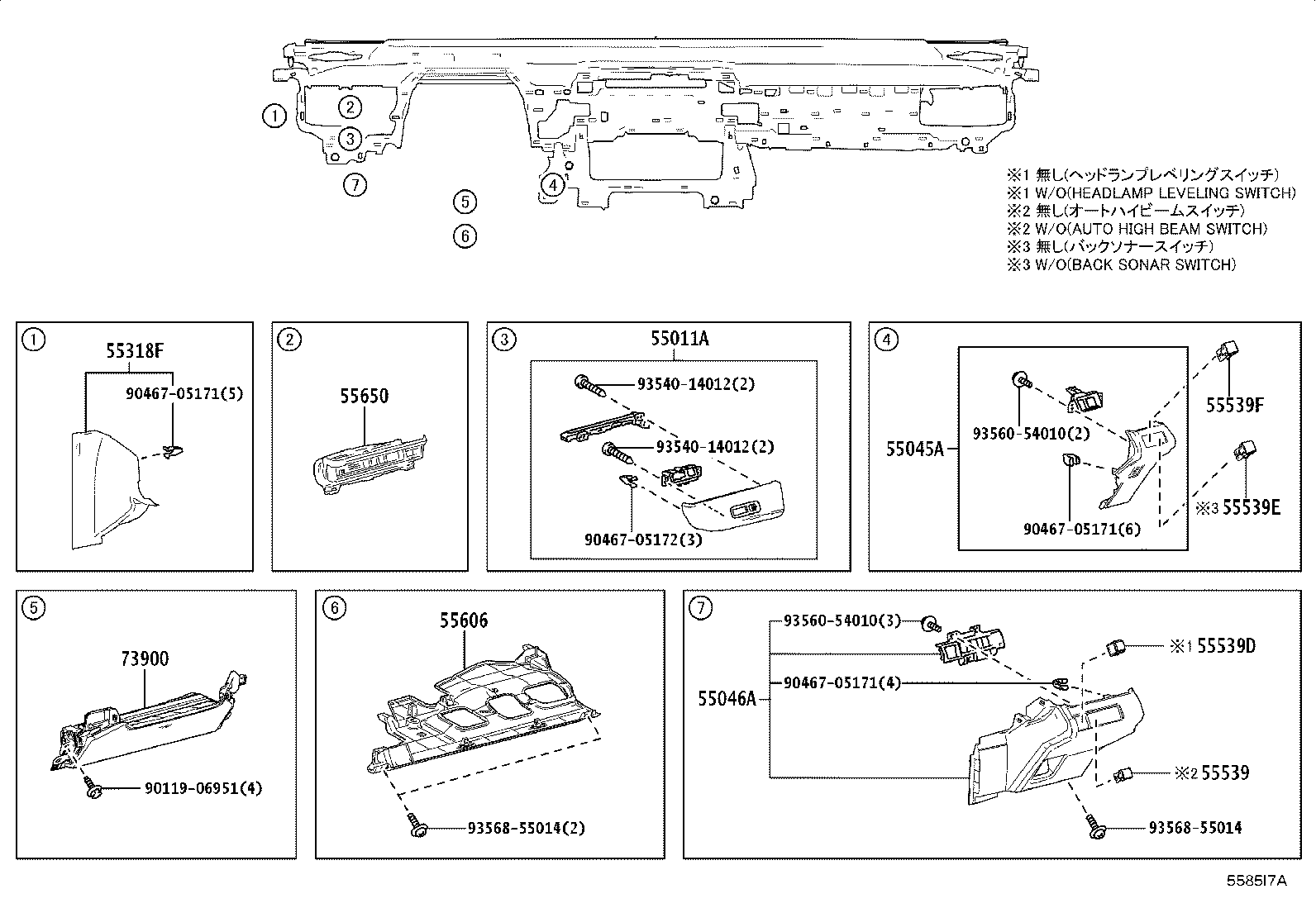 55405-42070 PANEL SUB-ASSY, INSTRUMENT CLUSTER FINISH, CENTER product image