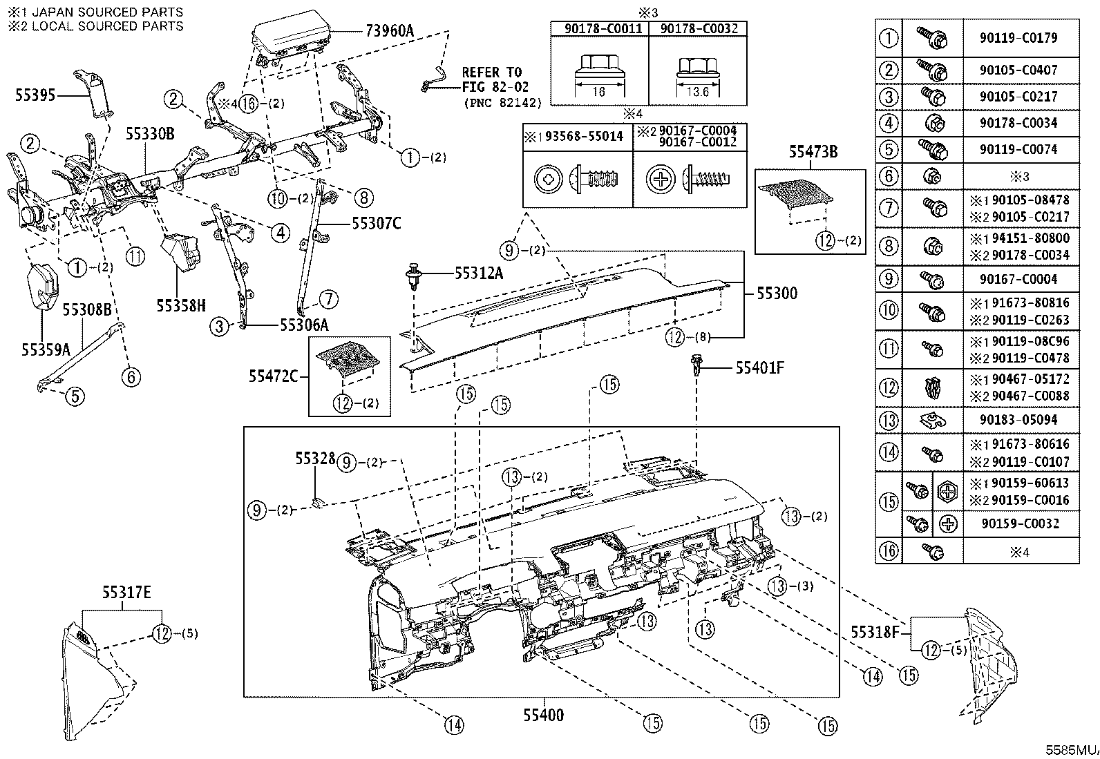 55405-02C30 PANEL SUB-ASSY, INSTRUMENT CLUSTER FINISH, CENTER product image