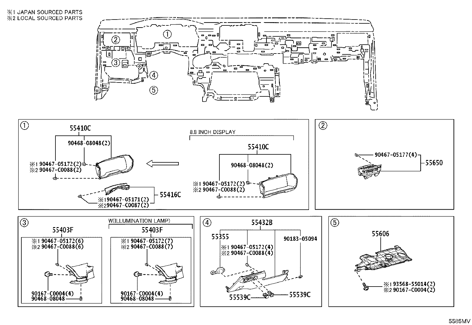 55405-02C30 PANEL SUB-ASSY, INSTRUMENT CLUSTER FINISH, CENTER product image