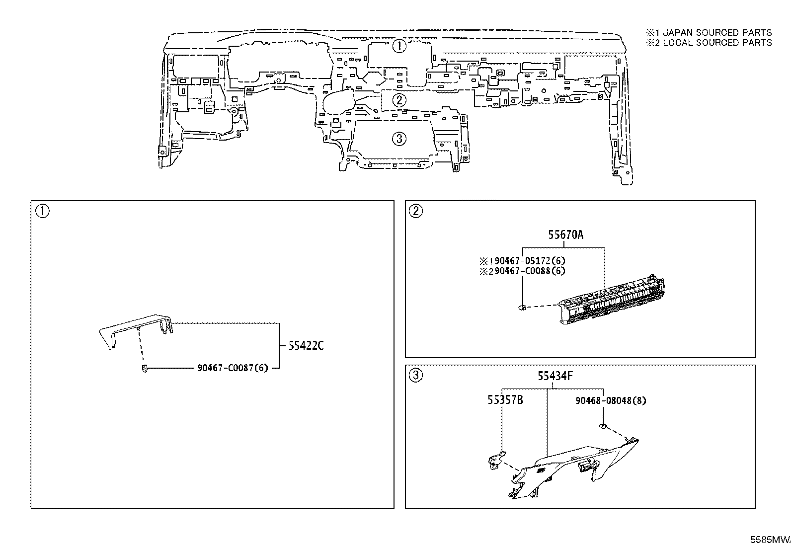 55405-02C30 PANEL SUB-ASSY, INSTRUMENT CLUSTER FINISH, CENTER product image