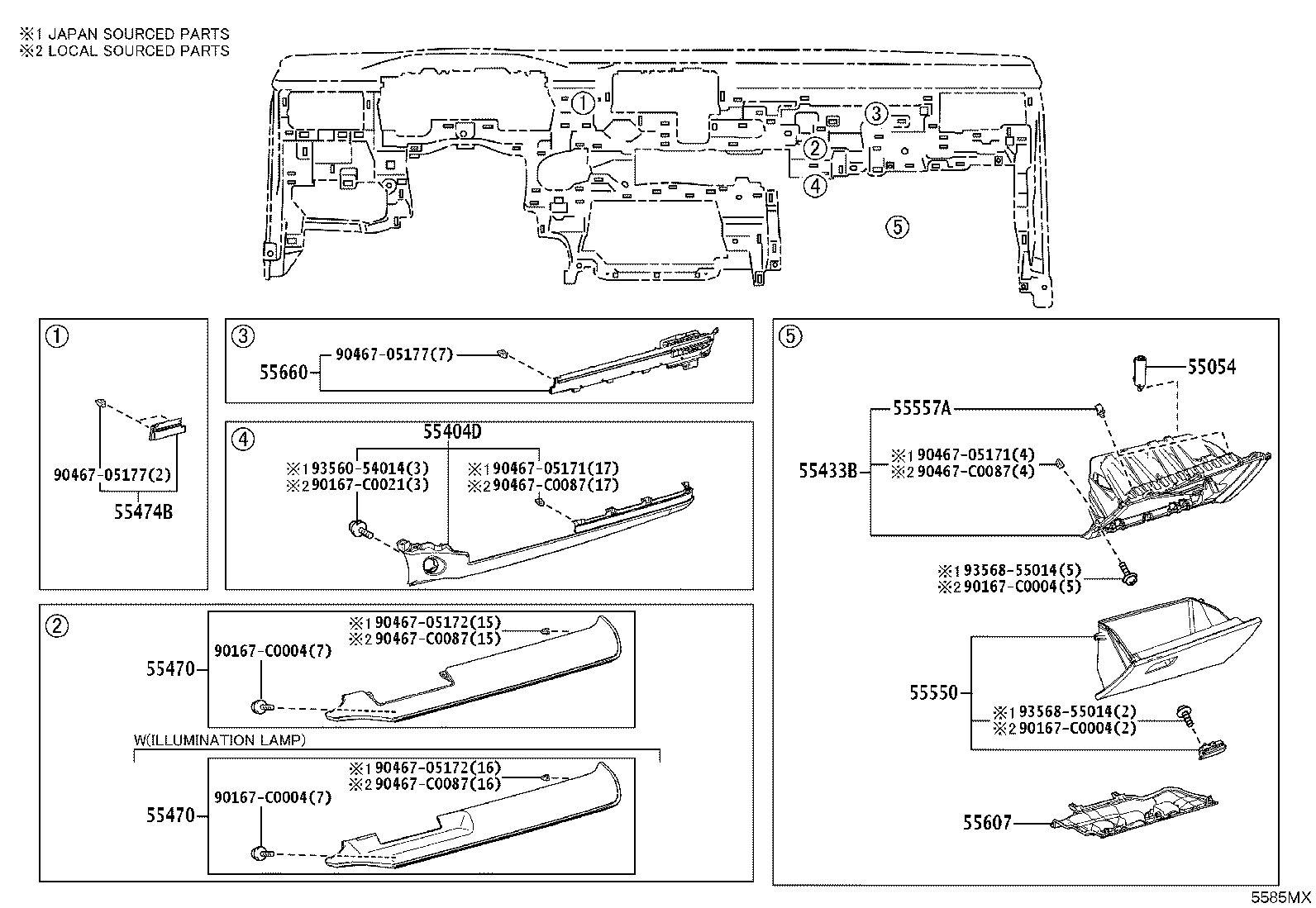 55405-02C30 PANEL SUB-ASSY, INSTRUMENT CLUSTER FINISH, CENTER product image
