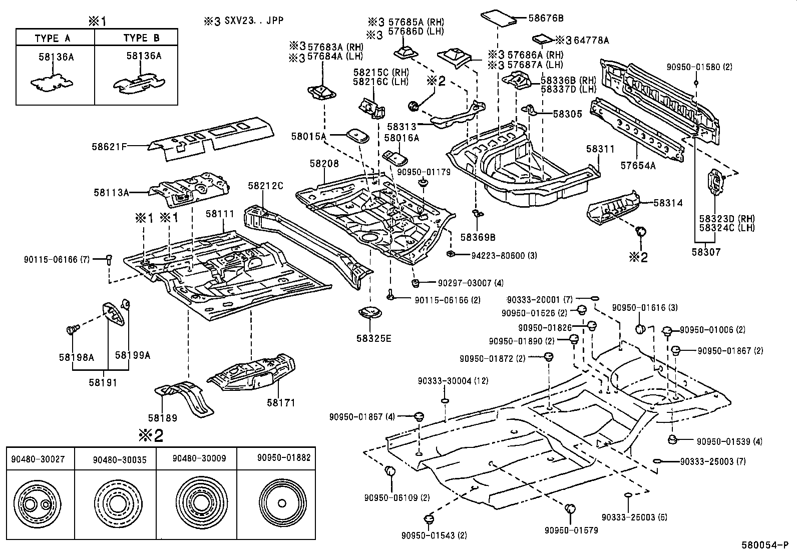 58016-33030 REINFORCE SUB-ASSY, BELT ANCHOR, NO.3 LH product image