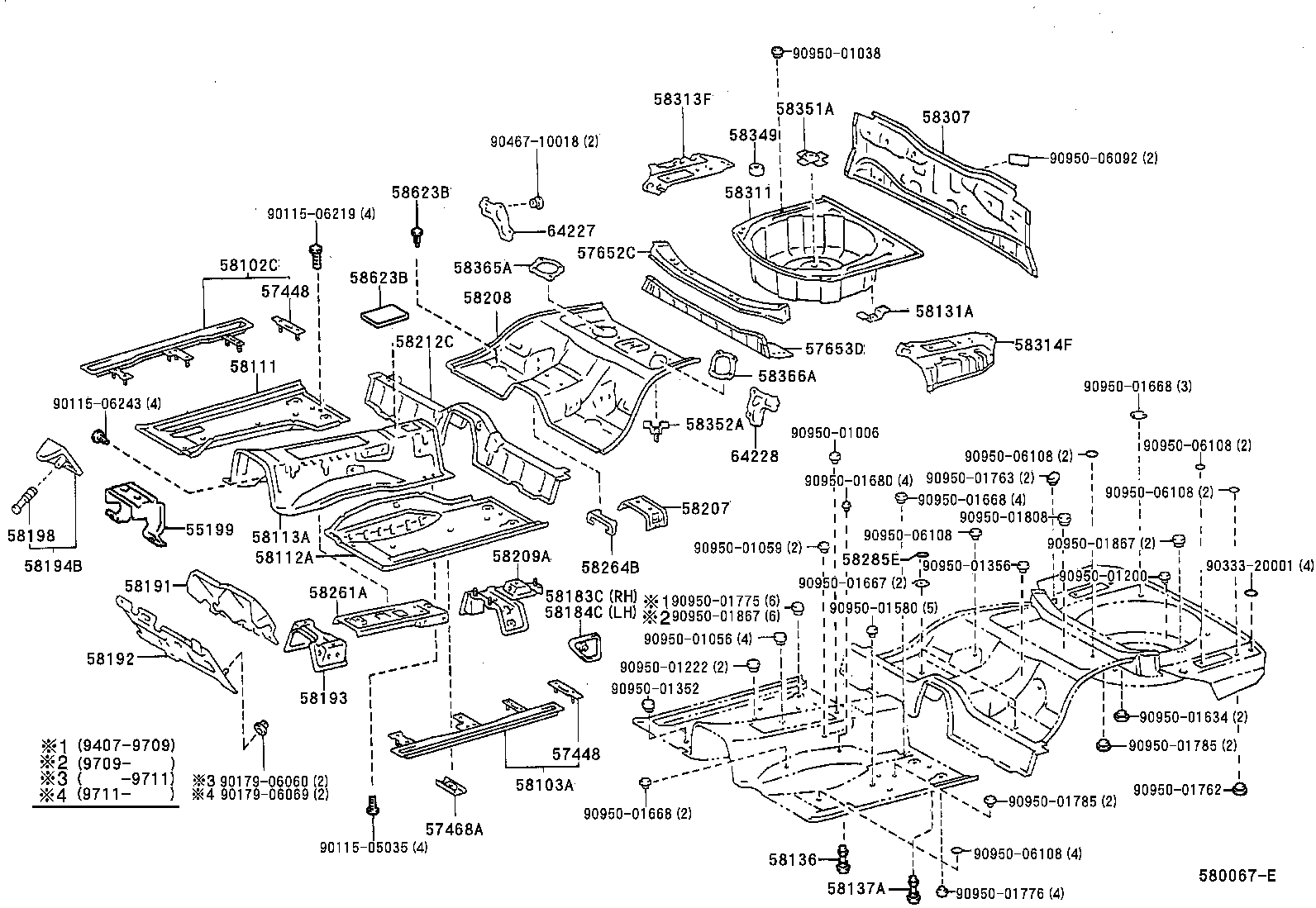 58103-24010 REINFORCEMENT SUB-ASSY, FRONT FLOOR SIDE, LH product image
