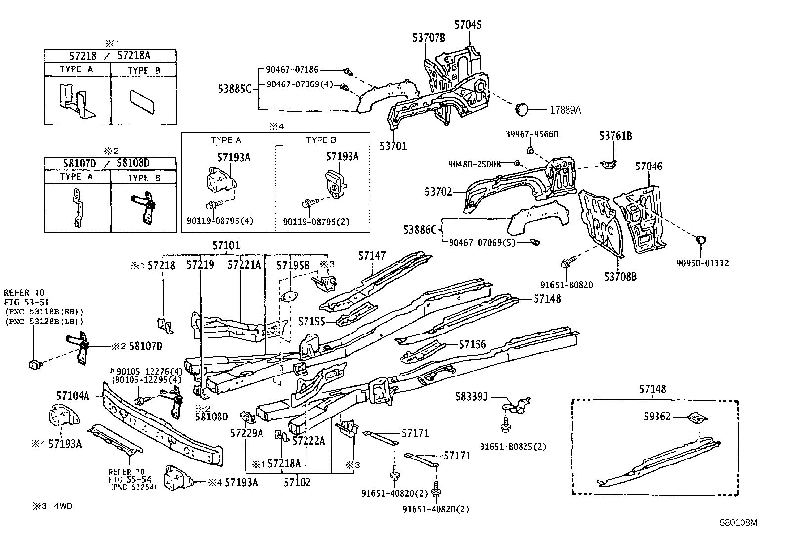 57102-26460 MEMBER SUB-ASSY, FRONT SIDE, LH product image