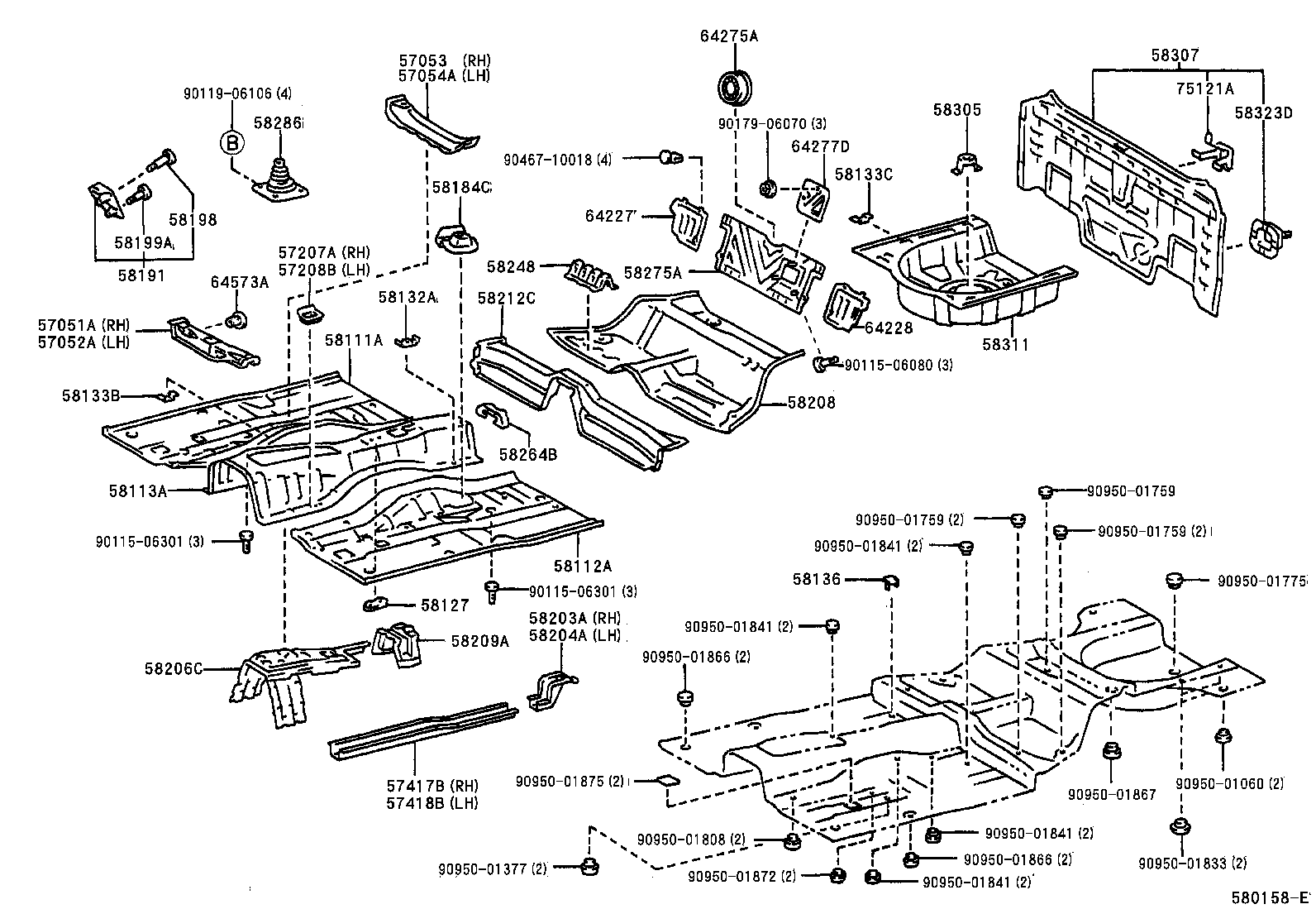 58113-22040 PANEL, FRONT FLOOR, CENTER product image