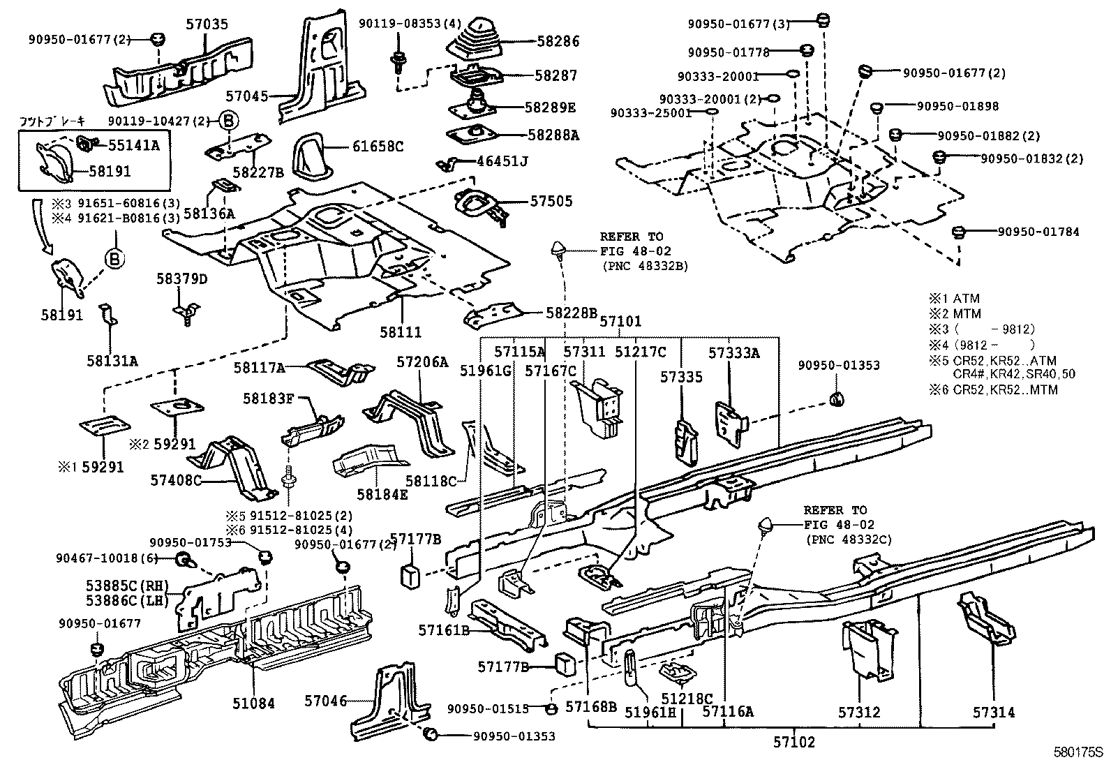 57102-28540 MEMBER SUB-ASSY, FRONT SIDE, LH product image