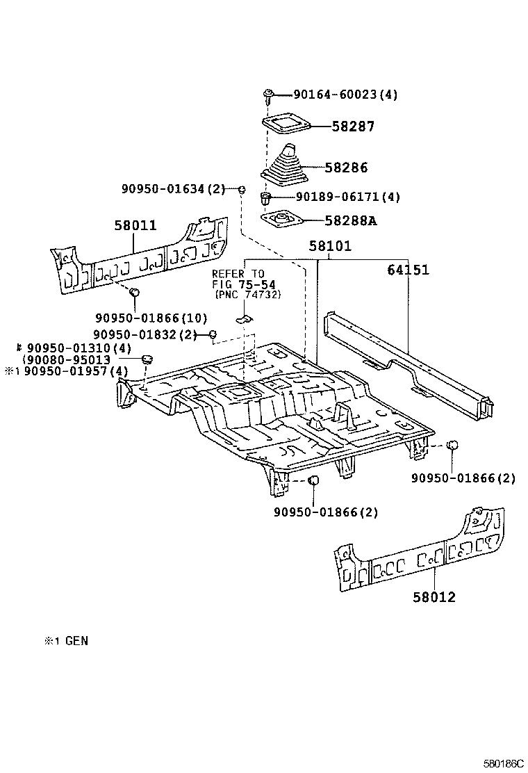 58012-0B040 PANEL SUB-ASSY, FRONT FLOOR SIDE, LH product image