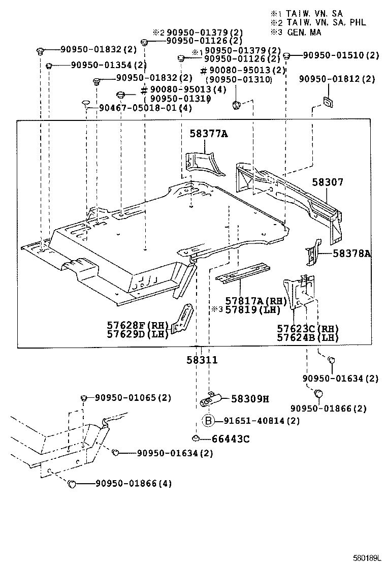 58302-0B050 PANEL SUB-ASSY, BODY LOWER BACK product image