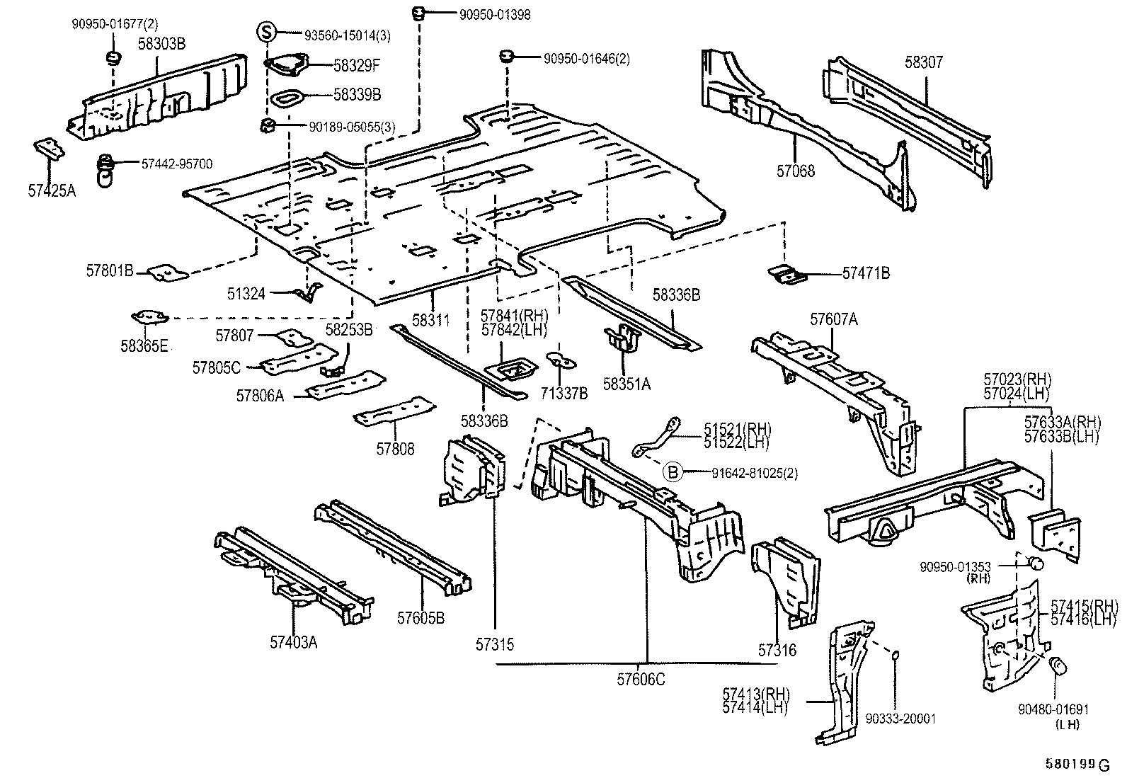 51521-28010 BRACE, LOWER ARM BRACKET, RH product image