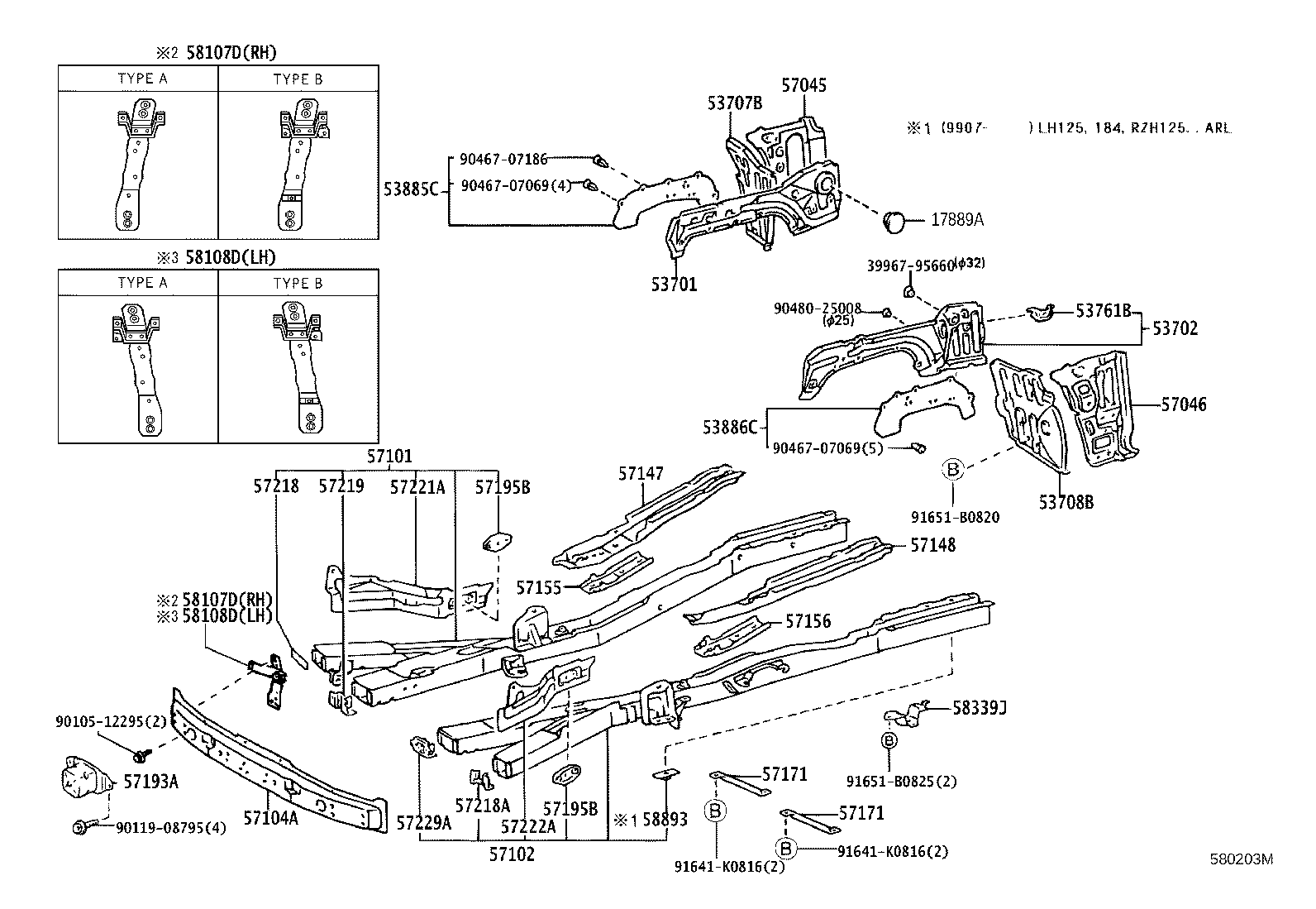 57102-26121 MEMBER SUB-ASSY, FRONT SIDE, LH product image